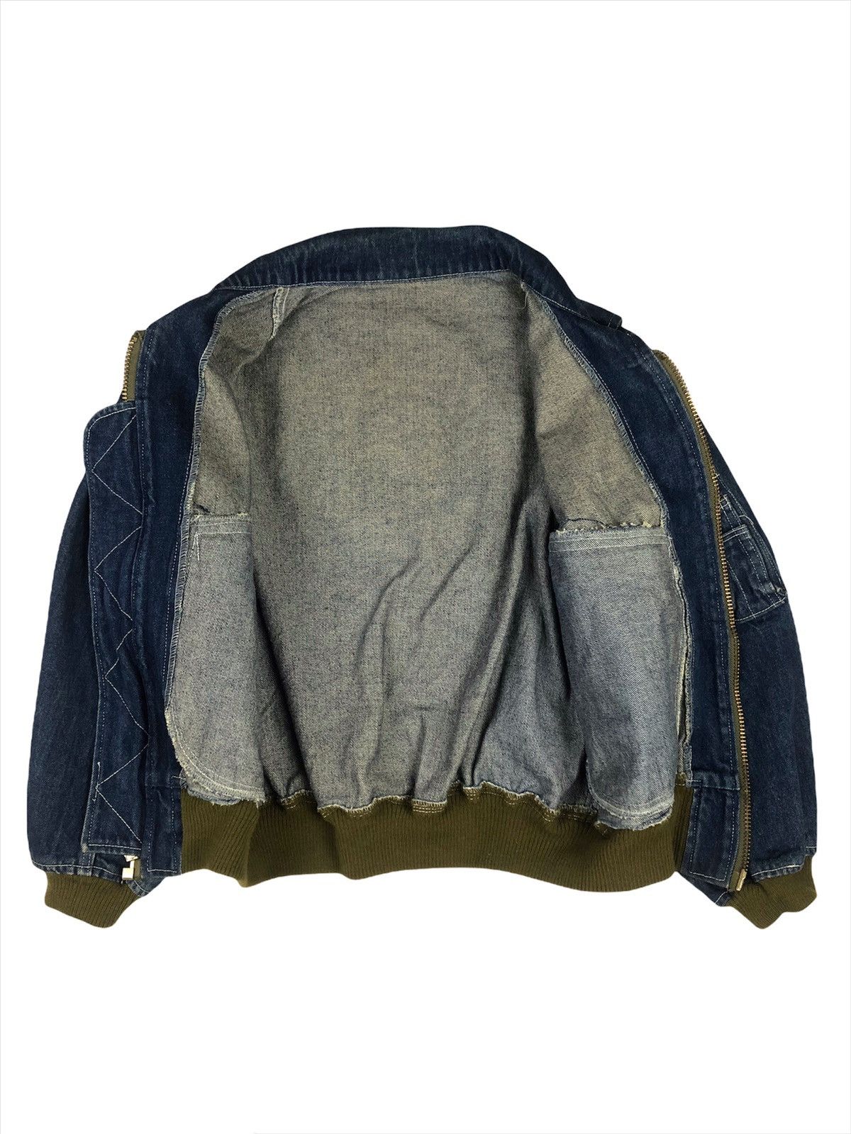 Japanese Brand Vintage 80s Karl Helmut Pink House MA-1 Denim Bomber Jacket Size US M / EU 48-50 / 2 - 10 Thumbnail