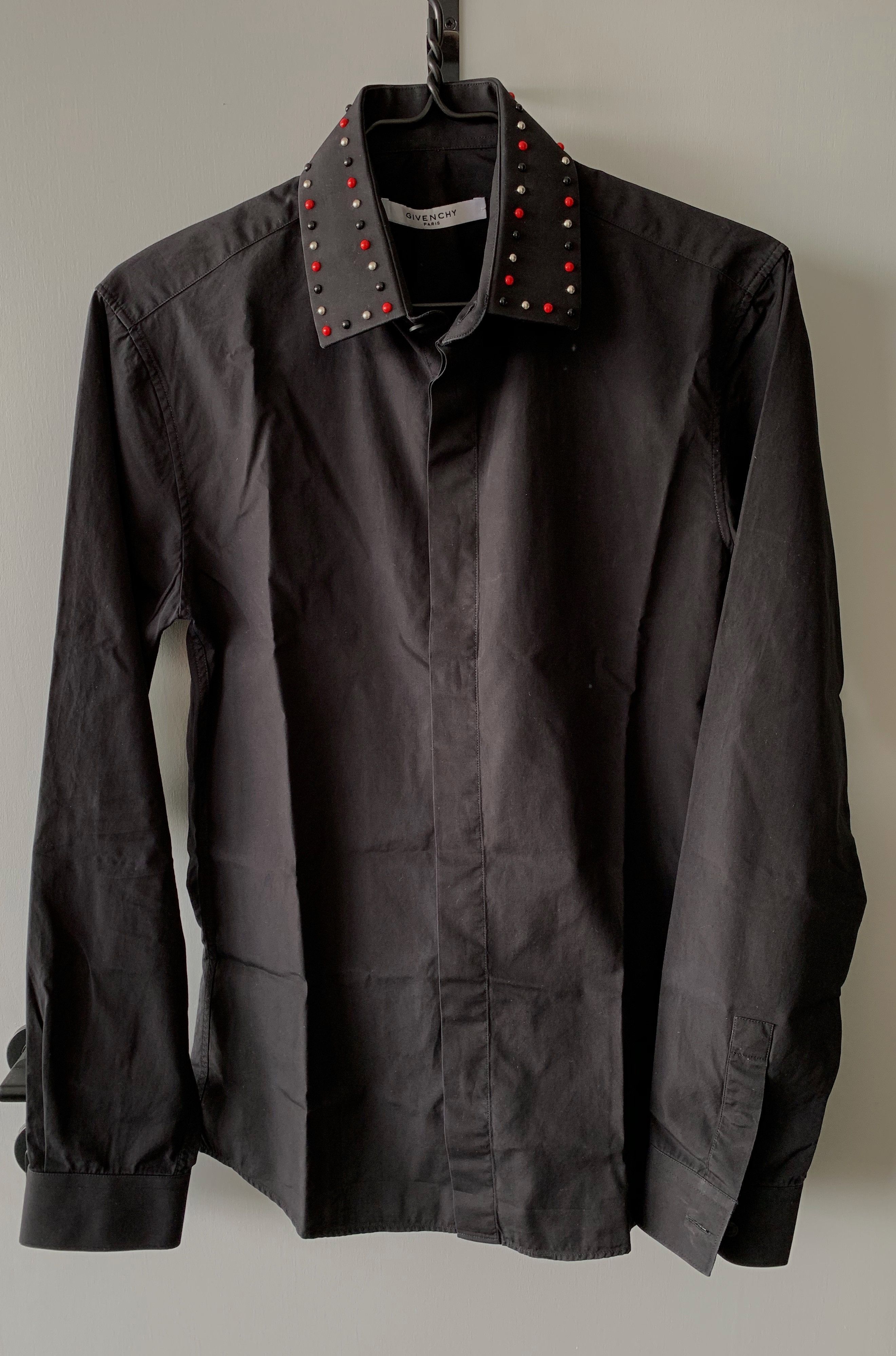 Givenchy Givenchy Studded Collar Long Sleeve Shirt, Black, Size 38 Size US S / EU 44-46 / 1 - 2 Thumbnail
