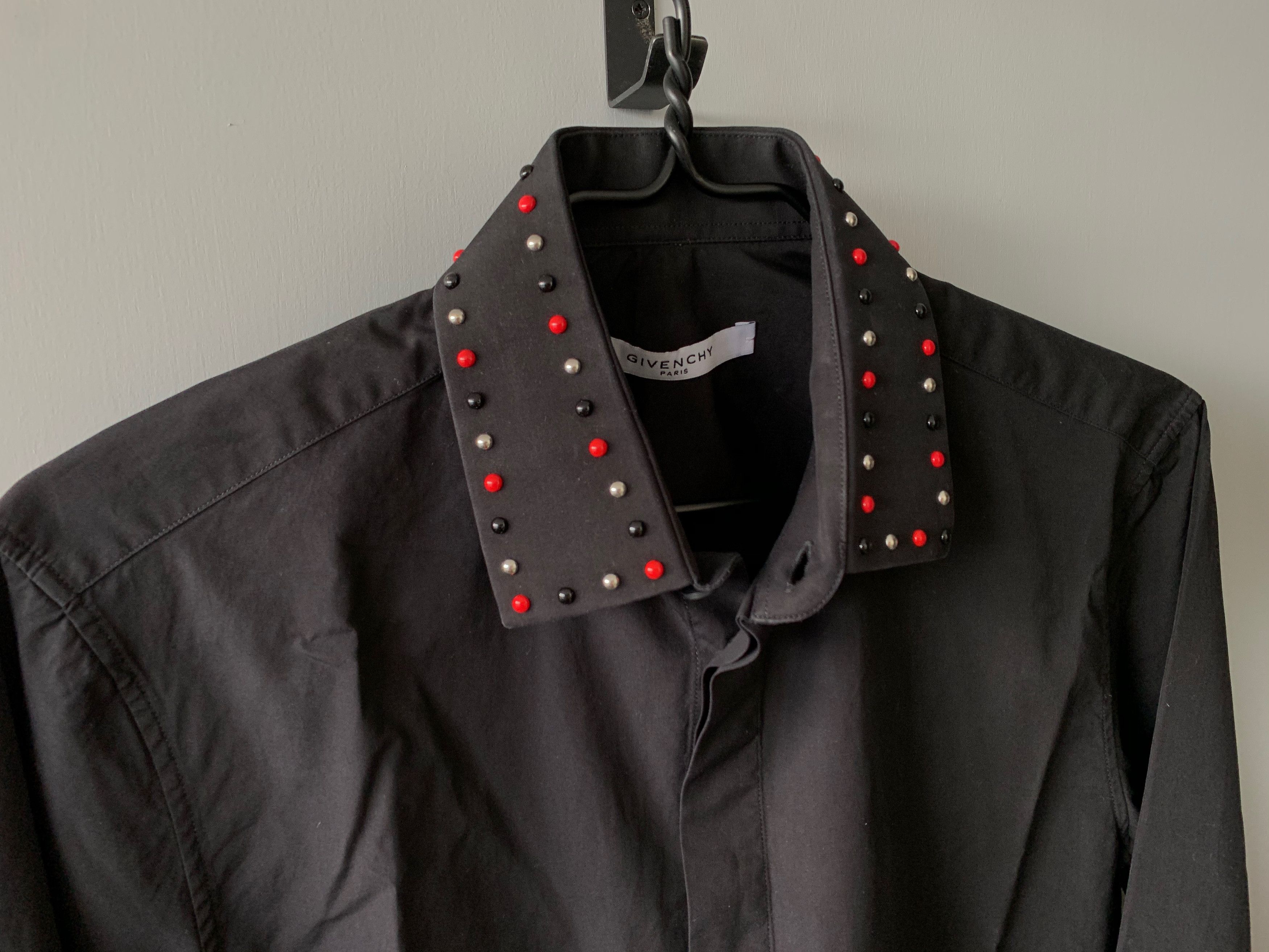 Givenchy Givenchy Studded Collar Long Sleeve Shirt, Black, Size 38 Size US S / EU 44-46 / 1 - 1 Thumbnail