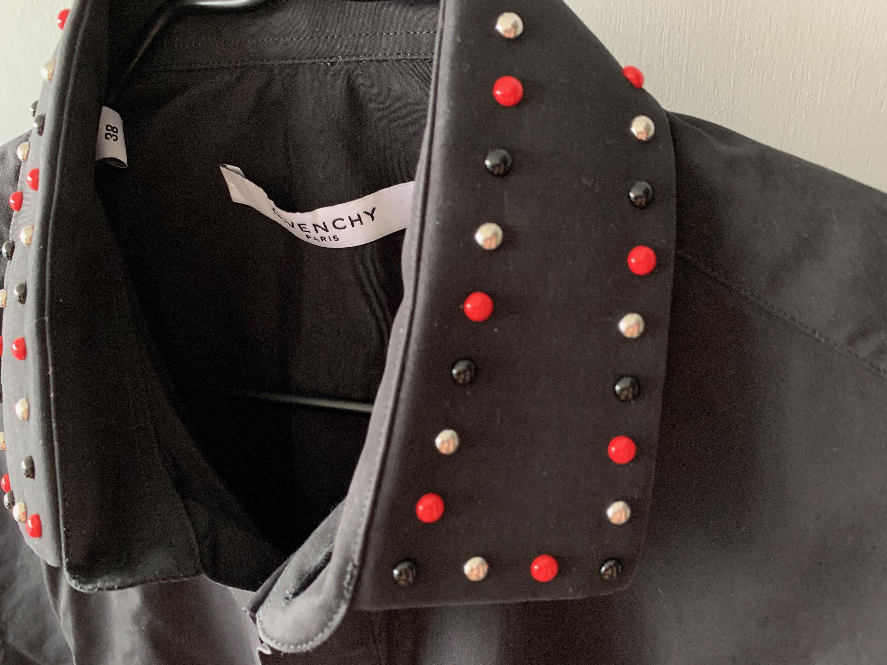 Givenchy Givenchy Studded Collar Long Sleeve Shirt, Black, Size 38 Size US S / EU 44-46 / 1 - 3 Thumbnail