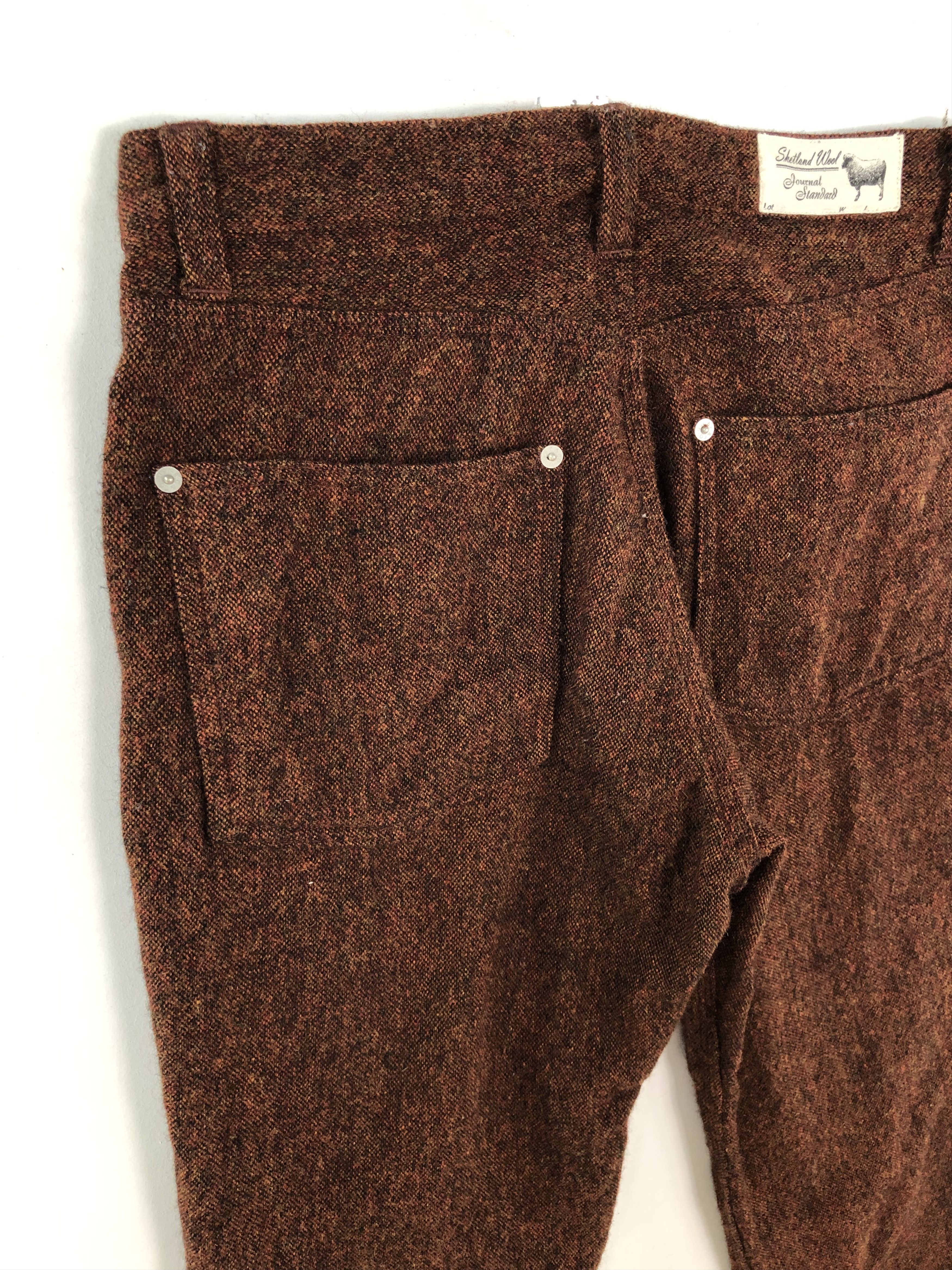 Journal Standard SHETLAND WOOL BROWN HEATHER PANTS Size US 30 / EU 46 - 5 Thumbnail