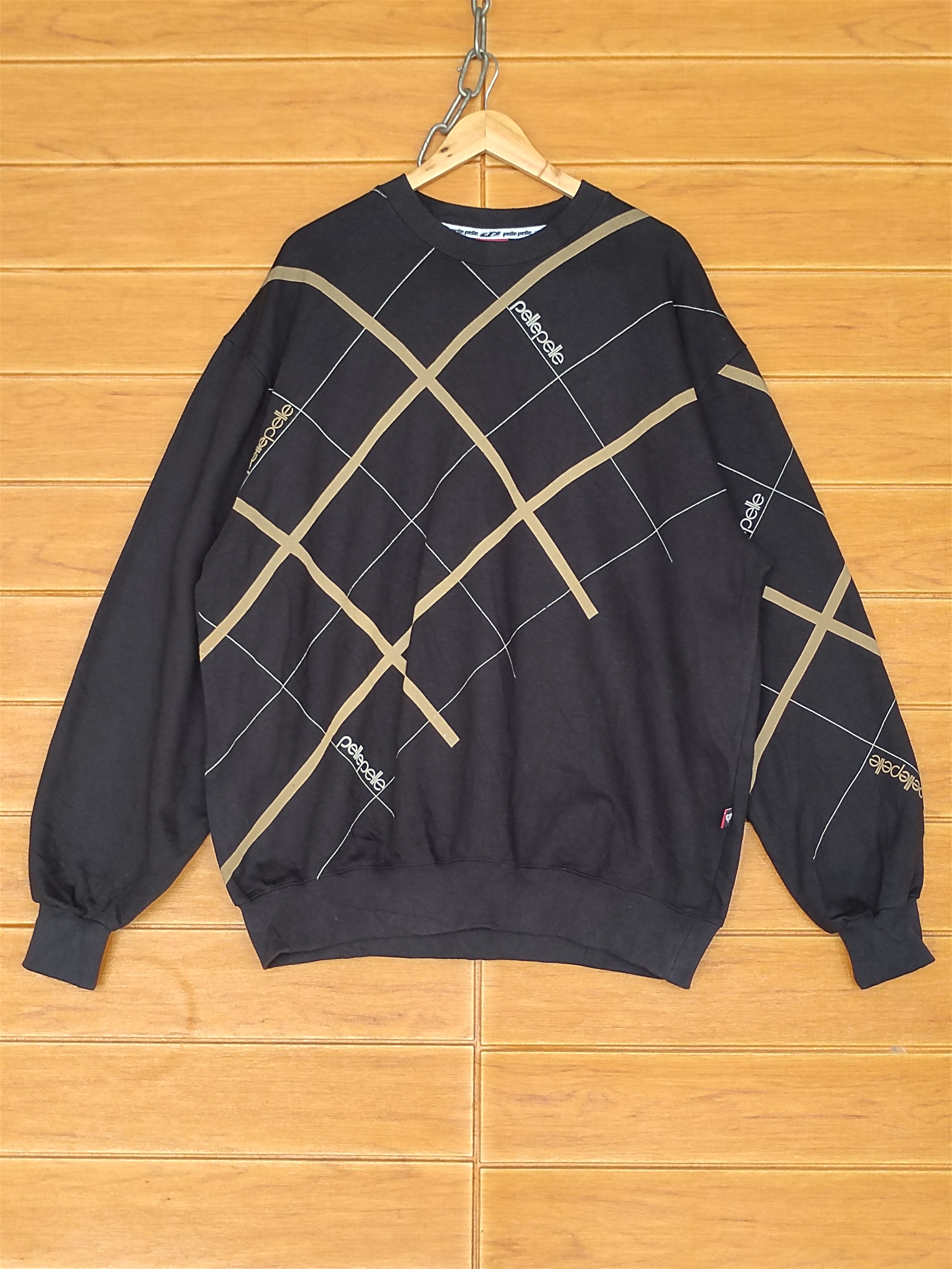 Pelle Pelle Vintage 90s PELLE PELLE Checkered Design Sweatshirt Size US XXL / EU 58 / 5 - 1 Thumbnail