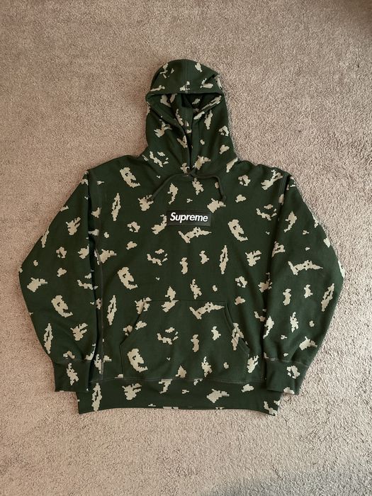 Supreme Box Logo Hooded Olive Camo Lサイズ