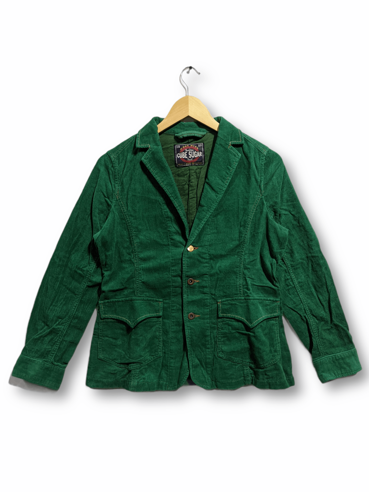 Image of Designer Cube Sugar Qudroy Green Jacket, Men's (Size Small)