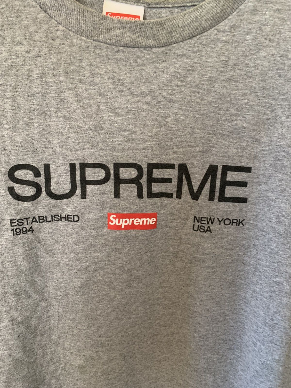 Supreme Supreme Est. 1994 Tee heather grey size XL | Grailed 