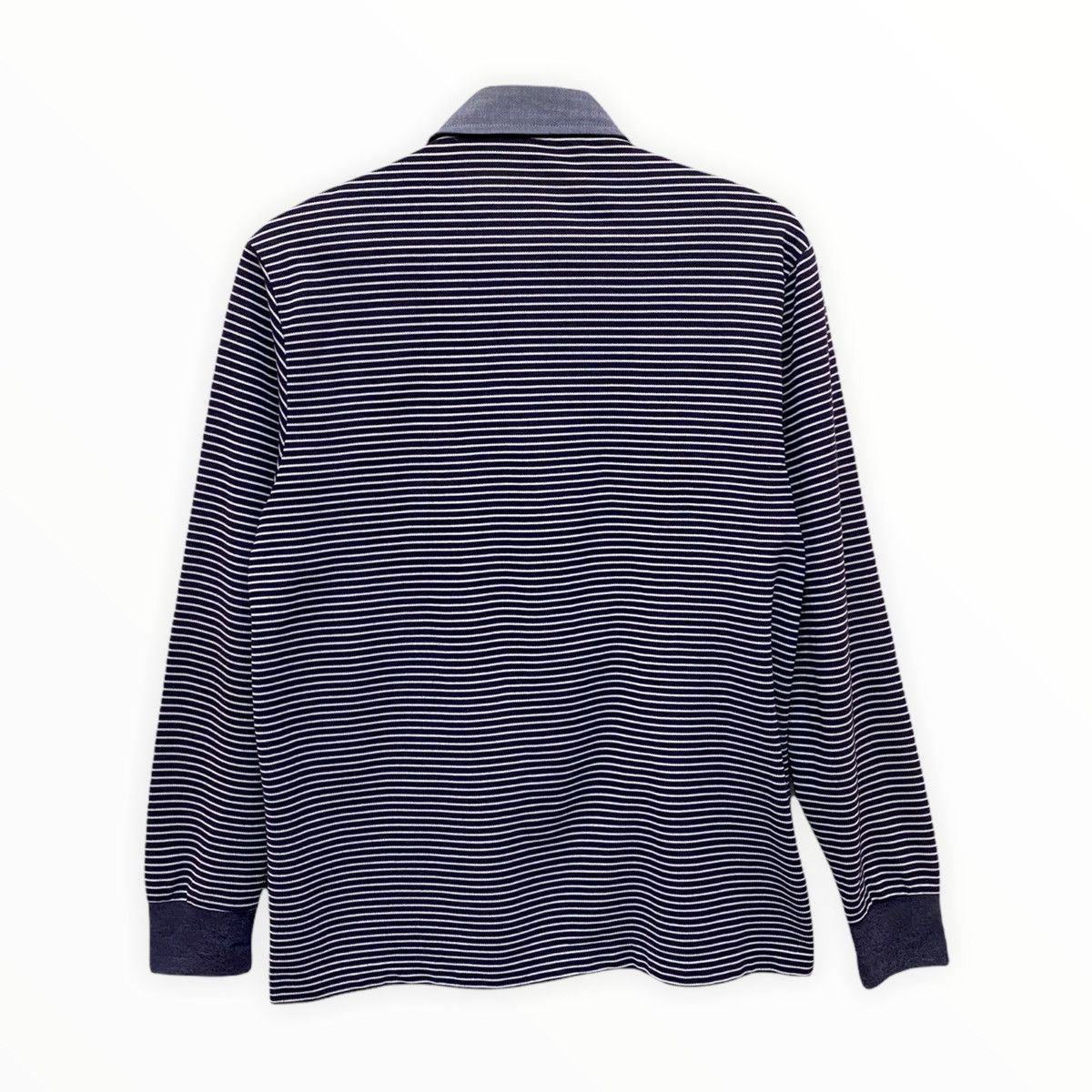 Sergio Tacchini × Vintage VINTAGE SERGIO TACCHINI HICKORY STRIPE SWEATSHIRT COLLAR Size US S / EU 44-46 / 1 - 2 Thumbnail