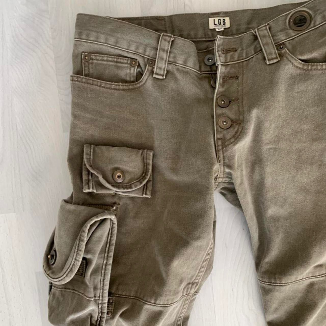 le-grande-bleu-l-g-b-lgb-3d-pocket-flared-cargo-pants-grailed