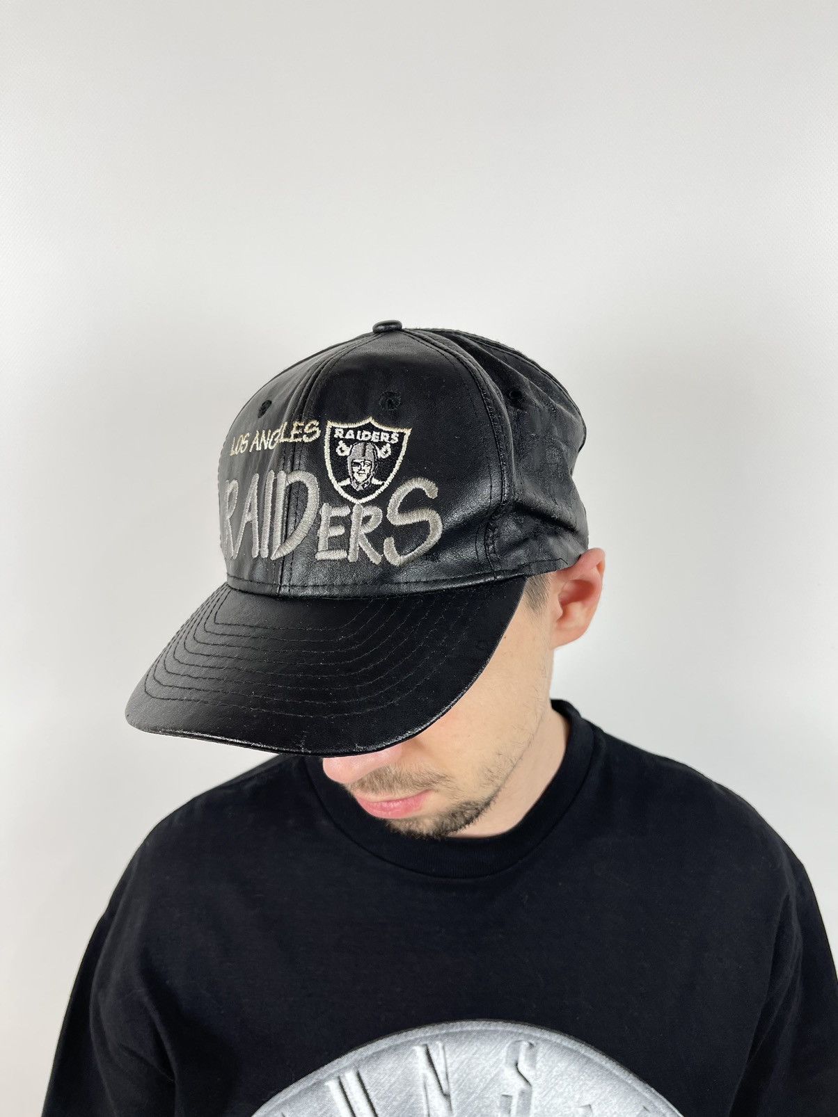 NFL 1996 Los Angeles Raiders NFL 4Real PU Leather Cap Size ONE SIZE - 1 Thumbnail