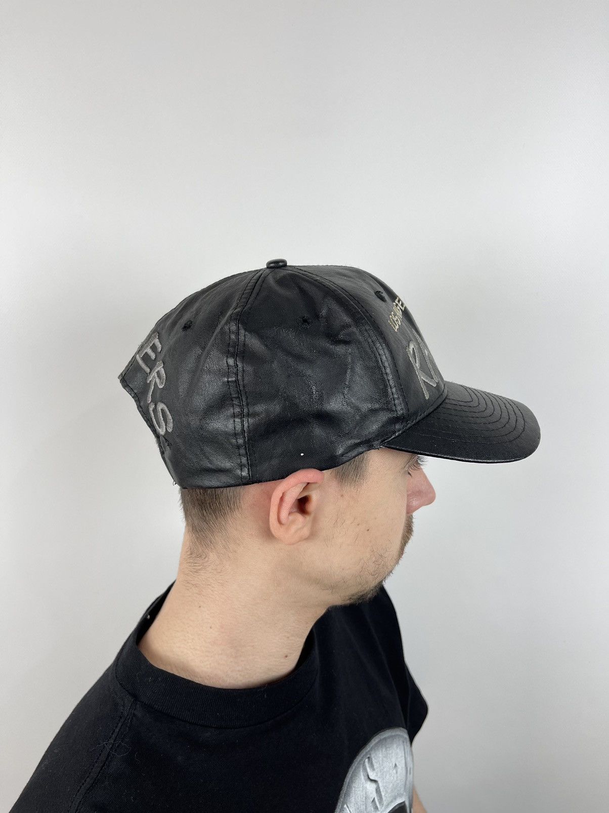 NFL 1996 Los Angeles Raiders NFL 4Real PU Leather Cap Size ONE SIZE - 4 Thumbnail