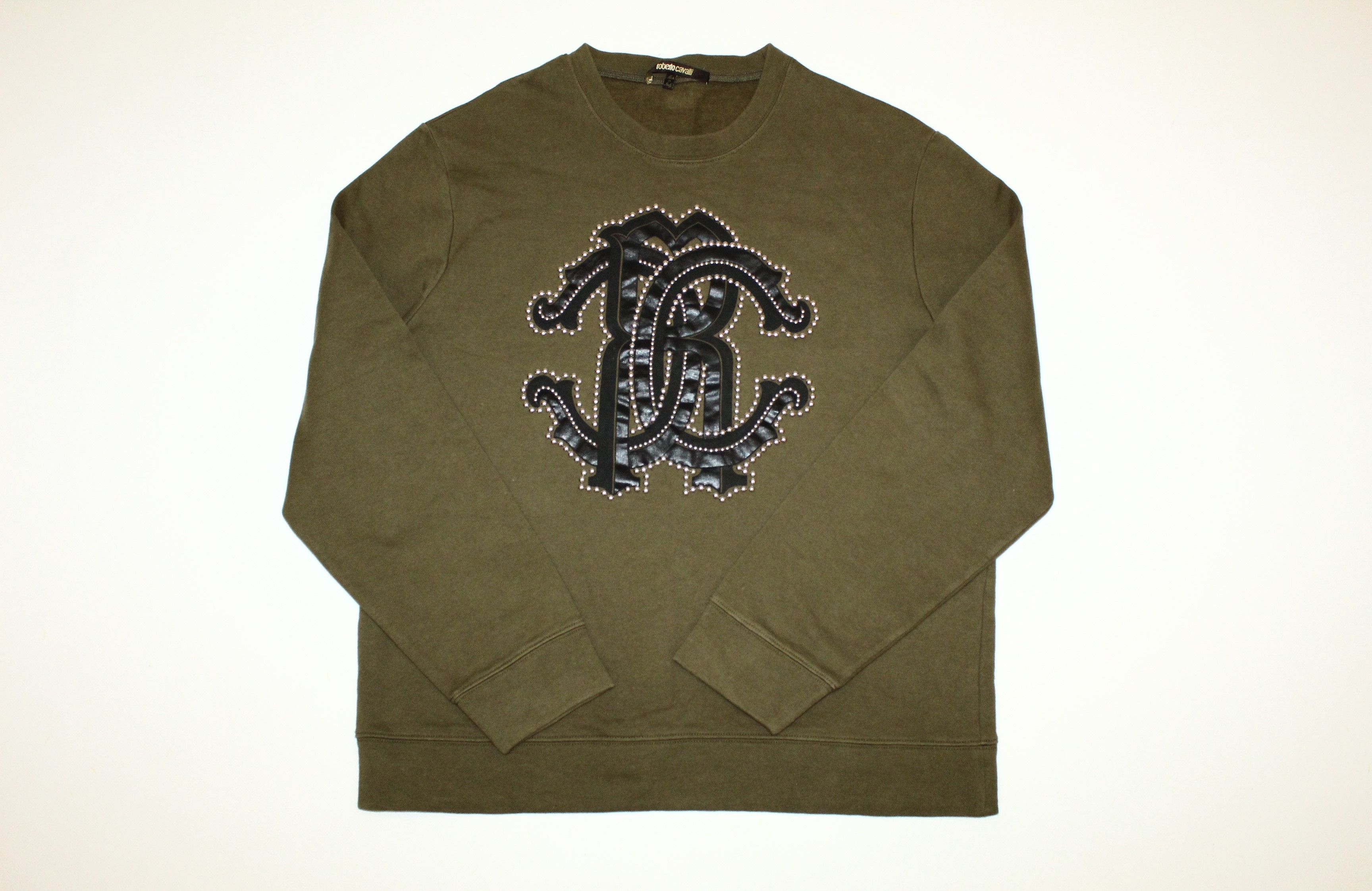 Roberto Cavalli Big Logo Application Trim Sweatshirt