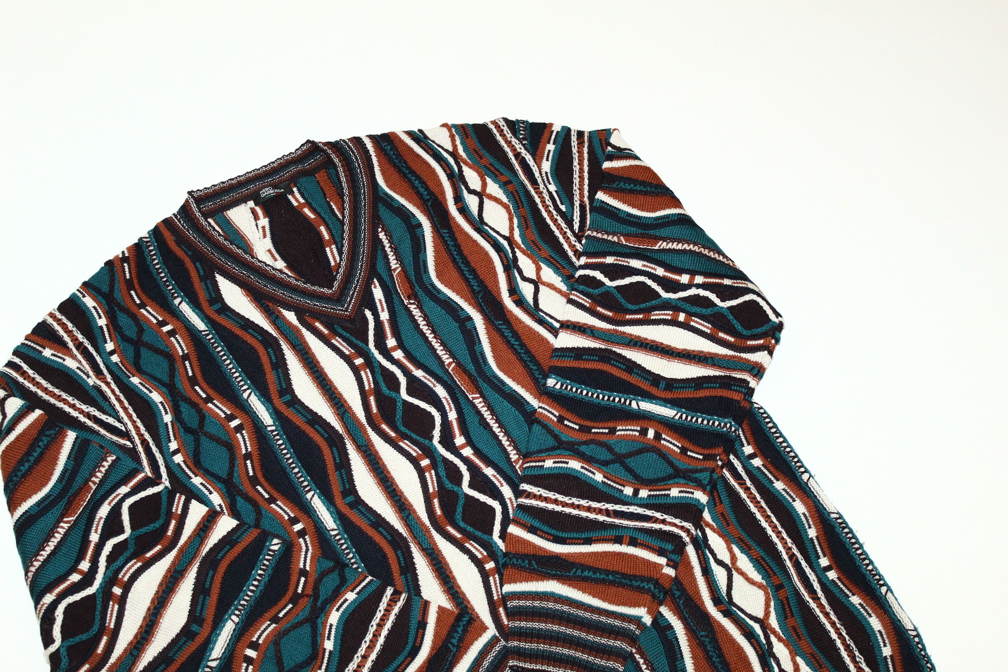 Coogi VTG💥 Piero Garbossa Coloured Chunky Knit Cosby Sweater Size US XL / EU 56 / 4 - 6 Thumbnail