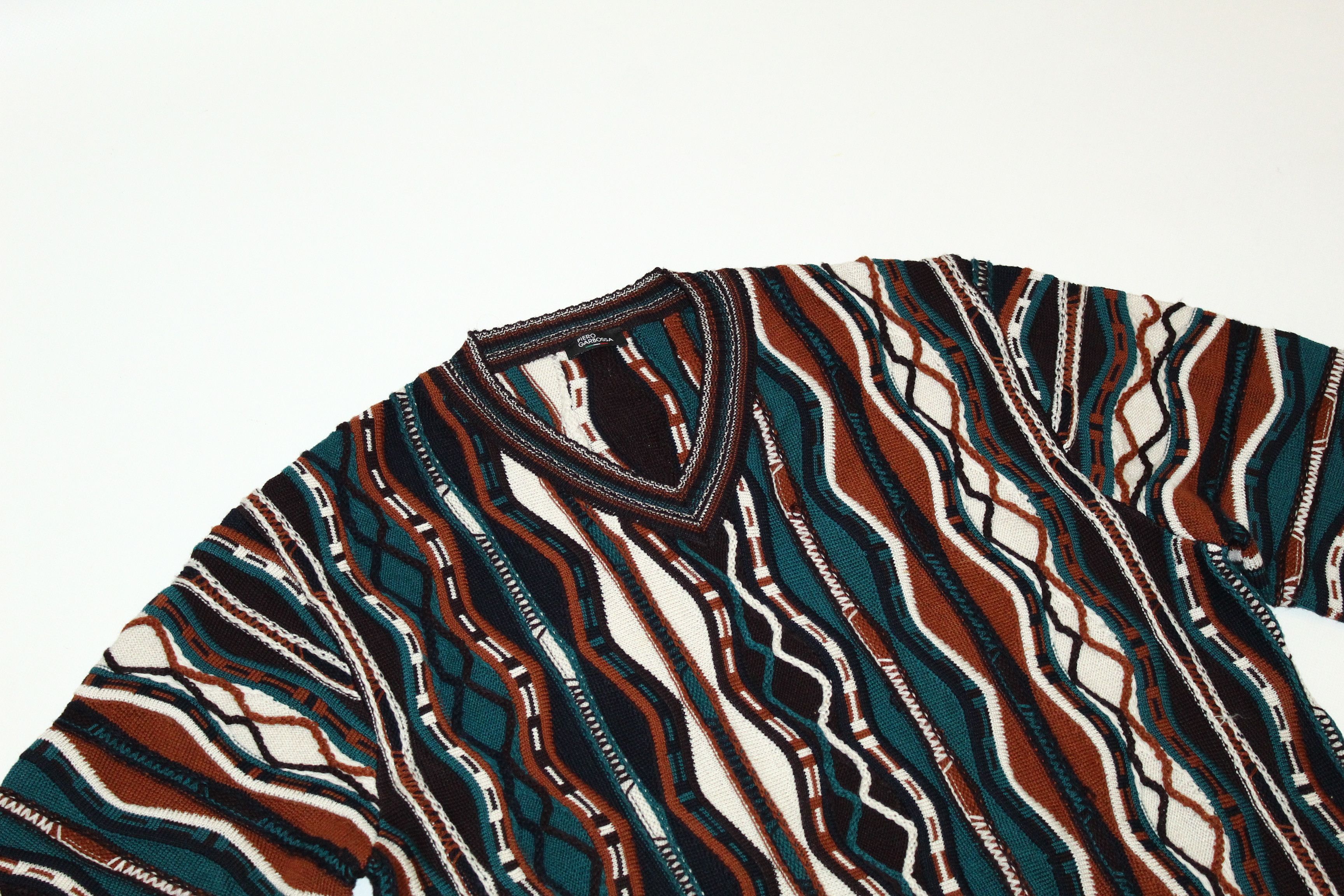 Coogi VTG💥 Piero Garbossa Coloured Chunky Knit Cosby Sweater Size US XL / EU 56 / 4 - 3 Thumbnail