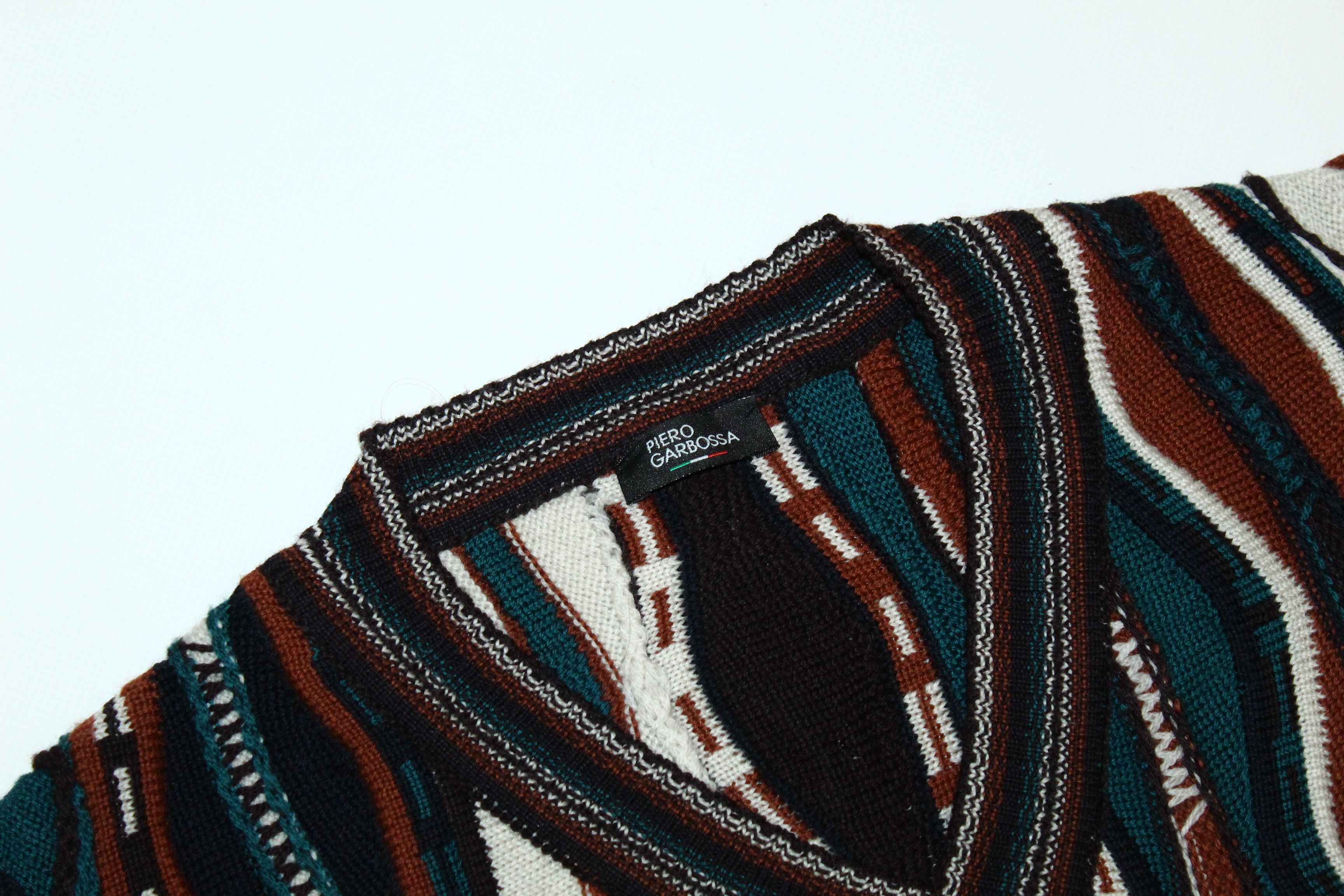 Coogi VTG💥 Piero Garbossa Coloured Chunky Knit Cosby Sweater Size US XL / EU 56 / 4 - 5 Thumbnail