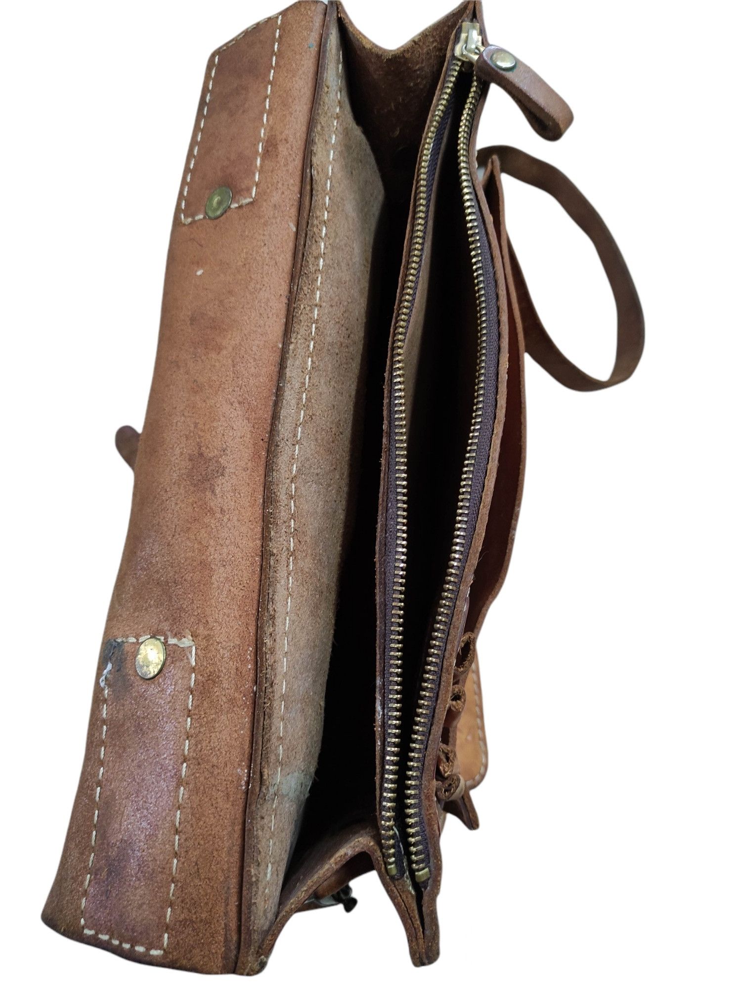 Genuine Leather VINTAGE HERZ BRIEFCASE MESSENGER LEATHER BAG Size ONE SIZE - 7 Thumbnail
