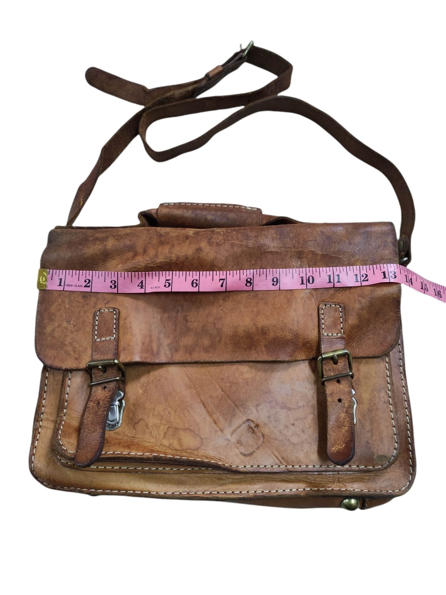 Genuine Leather VINTAGE HERZ BRIEFCASE MESSENGER LEATHER BAG Size ONE SIZE - 4 Thumbnail