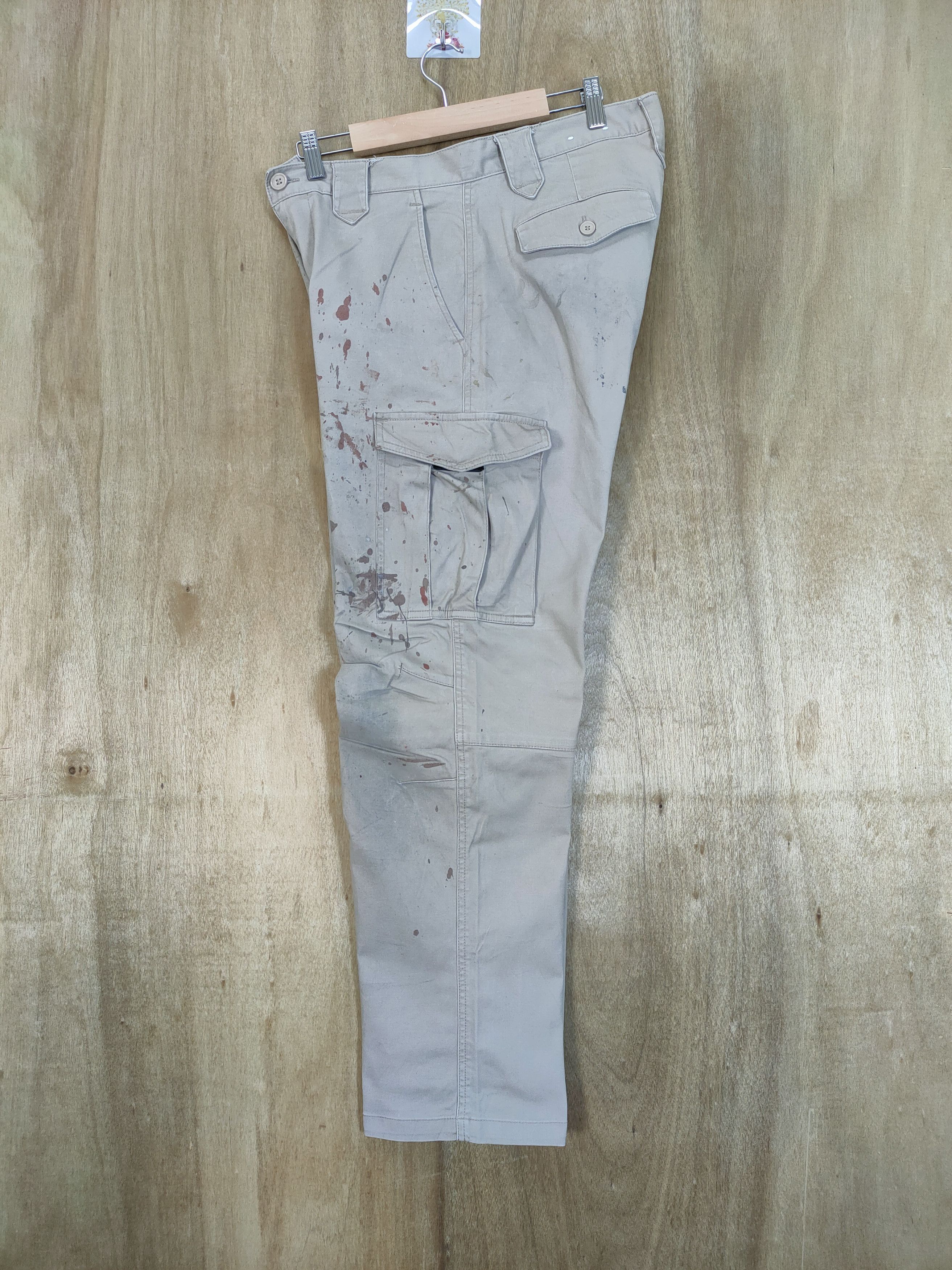 Japanese Brand JAPANES FADED RUSTY PAINT CARGO PANTS/ WORKWEAR PANTS Size US 32 / EU 48 - 15 Thumbnail