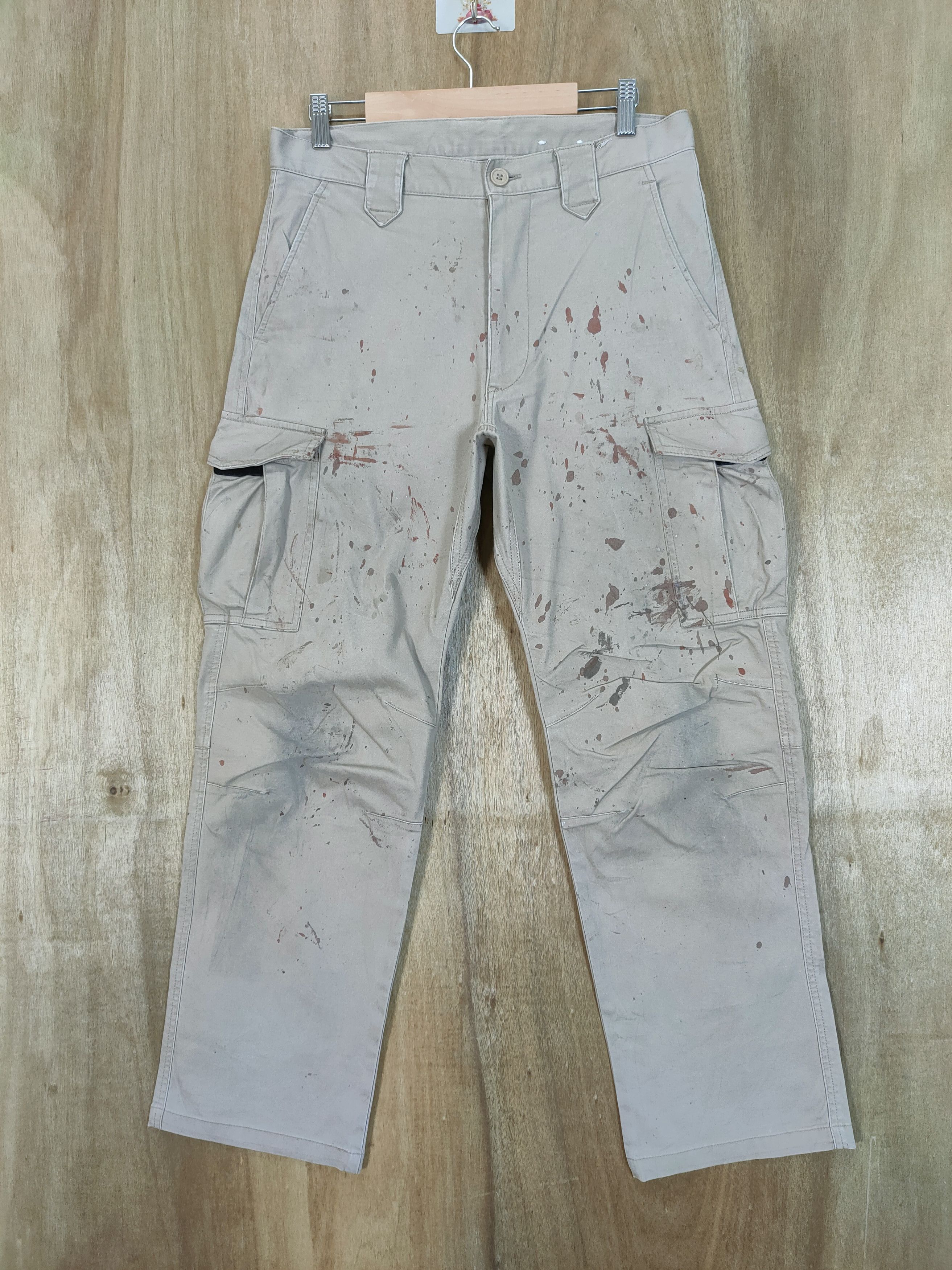 Japanese Brand JAPANES FADED RUSTY PAINT CARGO PANTS/ WORKWEAR PANTS Size US 32 / EU 48 - 1 Thumbnail