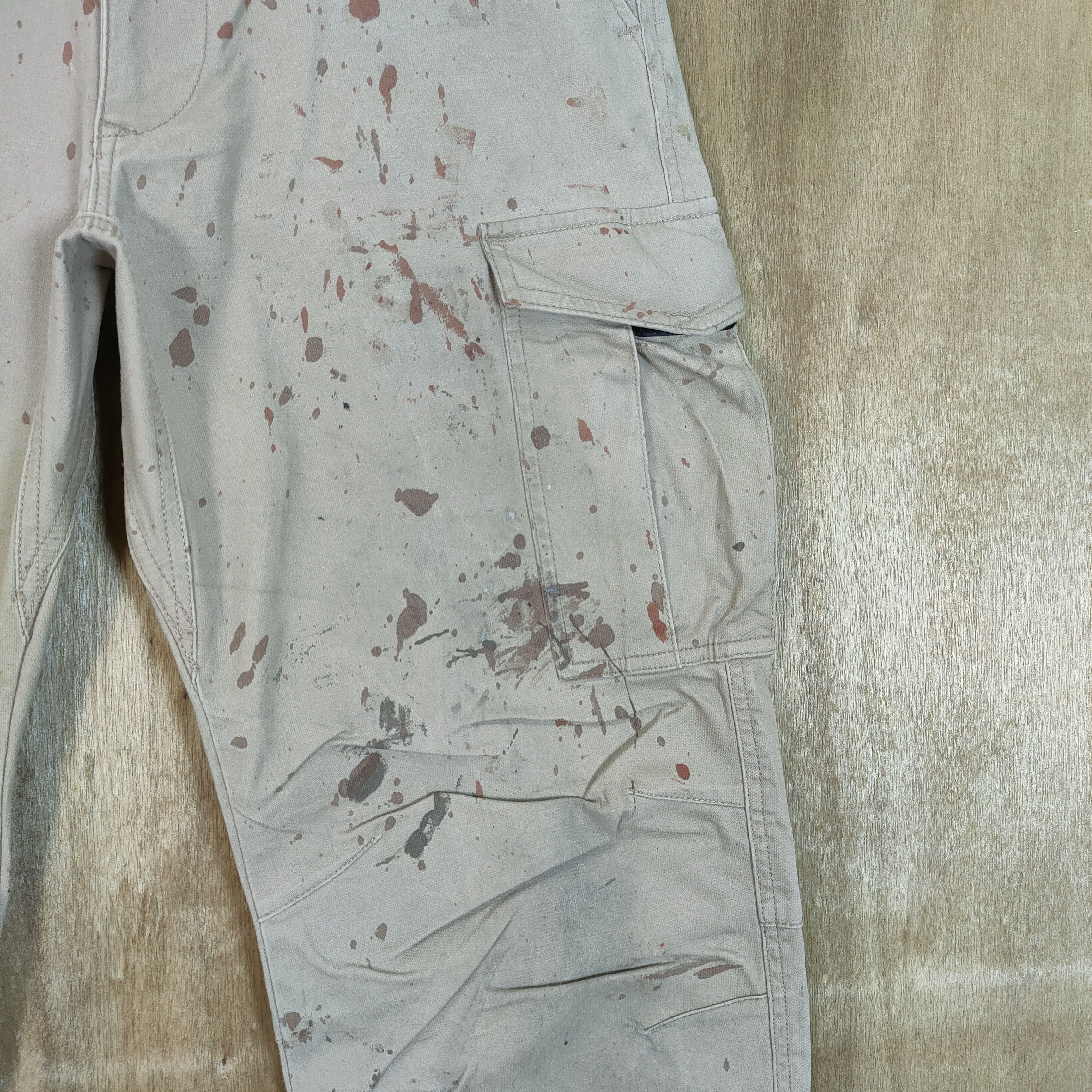 Japanese Brand JAPANES FADED RUSTY PAINT CARGO PANTS/ WORKWEAR PANTS Size US 32 / EU 48 - 4 Thumbnail