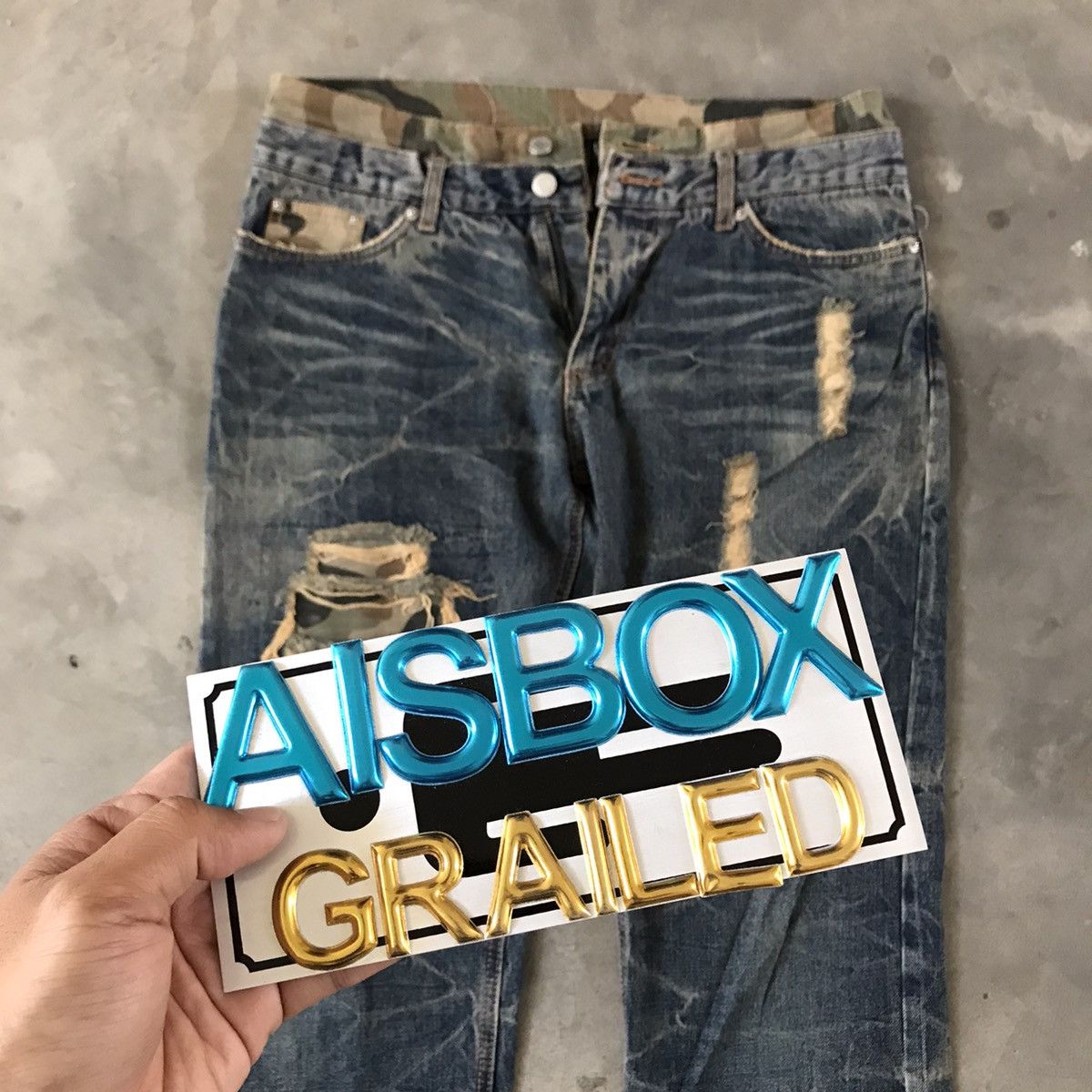 Japanese Brand Steals ⚡️ Japanese Distressed Double Waist Acid Wash Jeans Size US 34 / EU 50 - 14 Thumbnail
