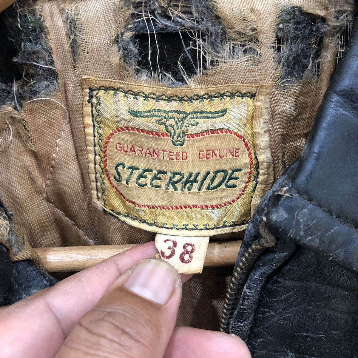 Vintage Vintage 50s Steerhide Leather Jacket Conmatic Zipper Size US M / EU 48-50 / 2 - 13 Thumbnail