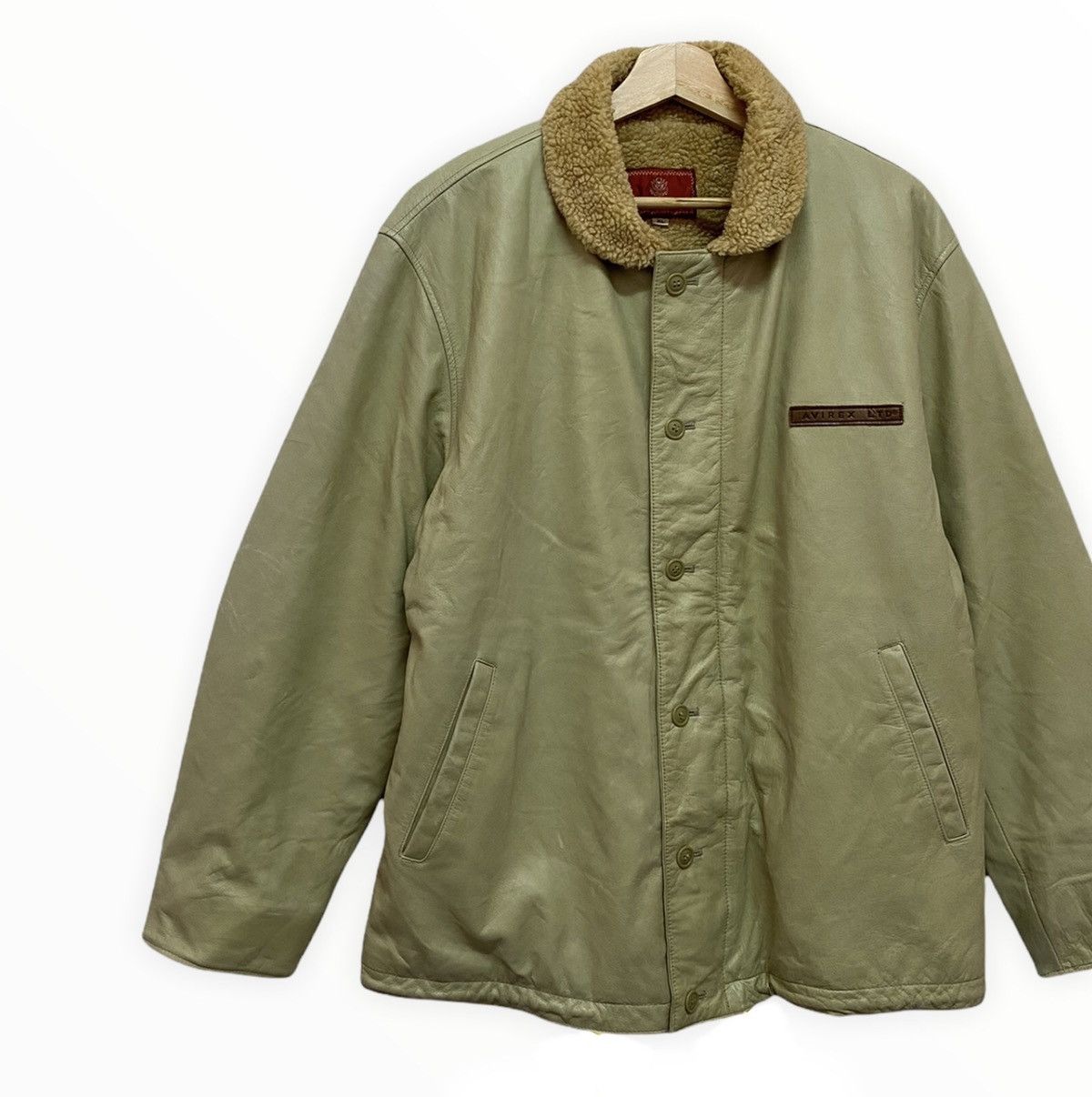 Avirex STEAL🔥VINTAGE AVIREX LTD SHEARLING LEATHER JACKET Size US XL / EU 56 / 4 - 8 Thumbnail