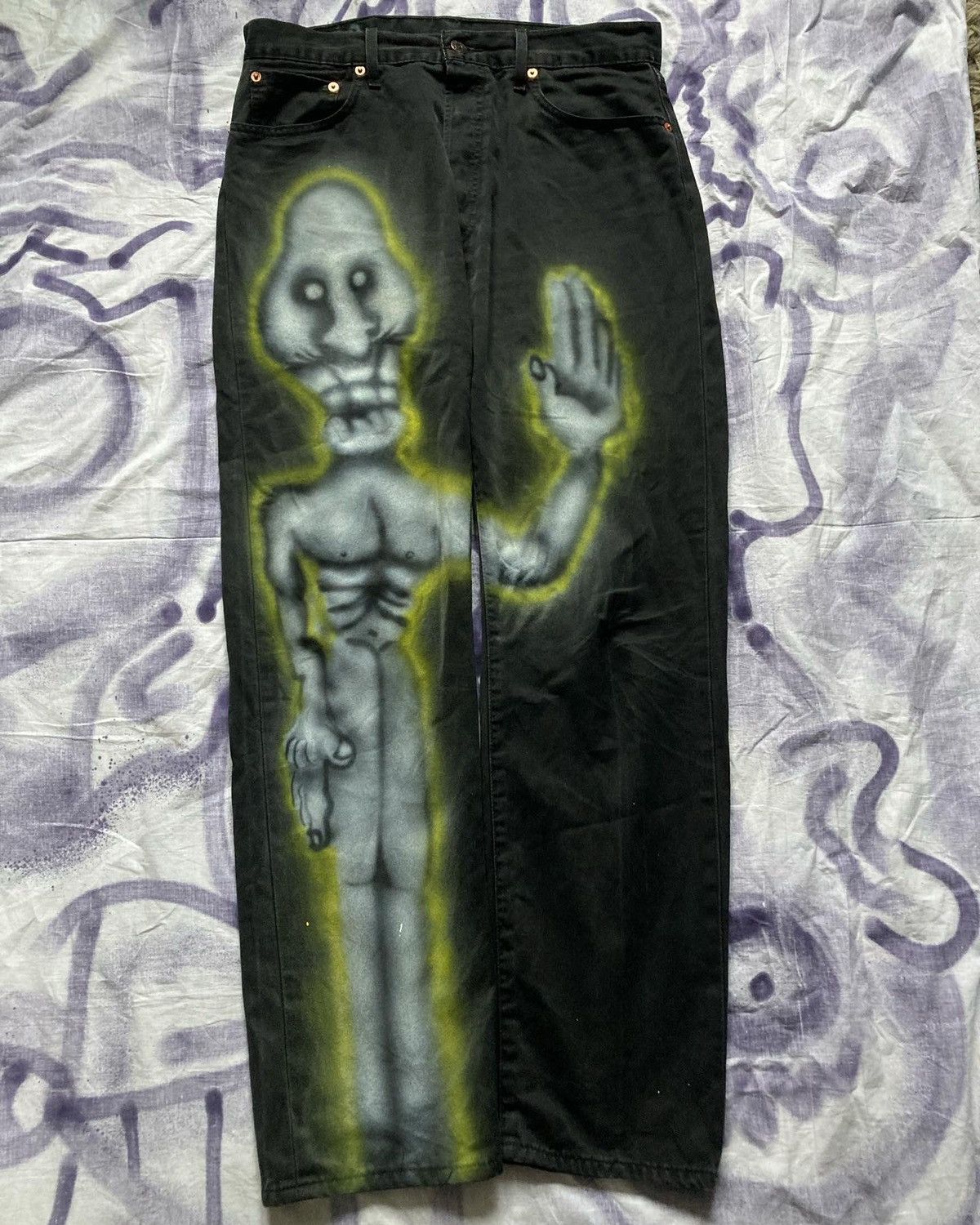 Levi's Levis 551 Custom 1/1 Handpainted Size US 34 / EU 50 - 1 Thumbnail