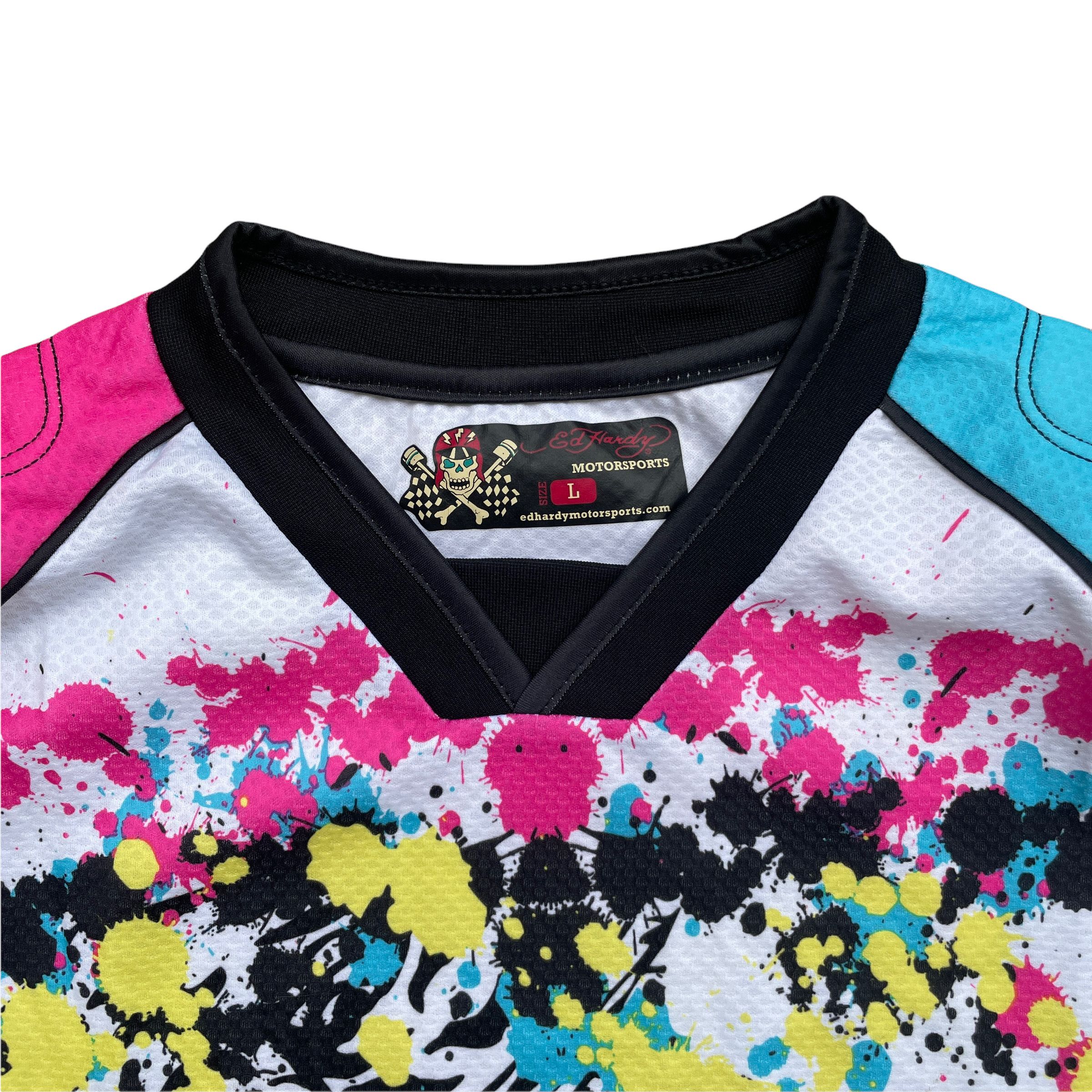 Ed Hardy × Vintage Vintage rare Ed Hardy Motosport Motocross Jersey Shirt Size US L / EU 52-54 / 3 - 4 Thumbnail