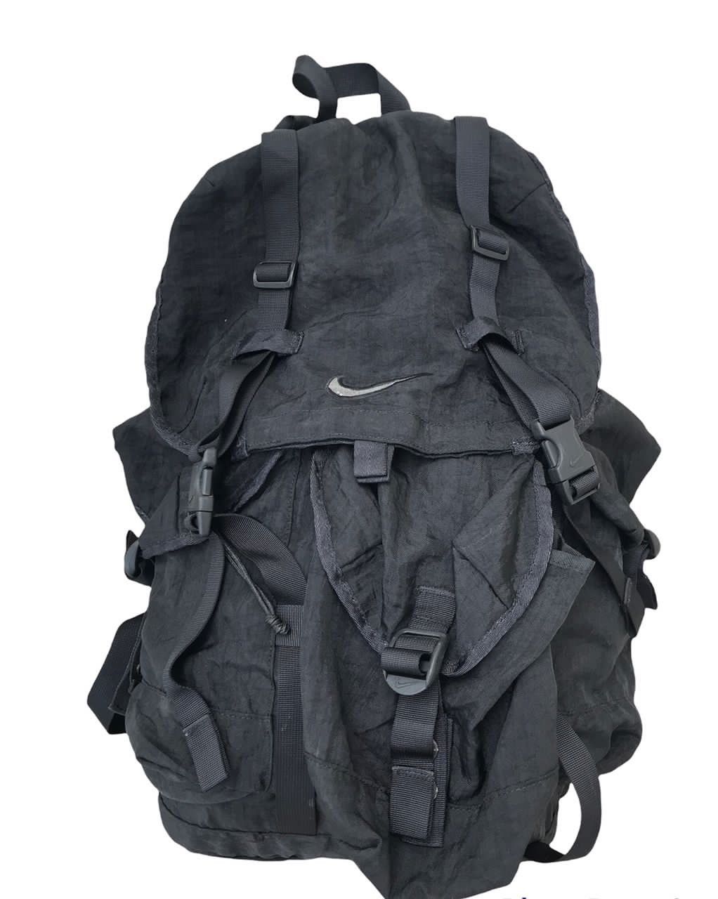 Nike 1990s Vintage Nike Black Nylon Parachute Backpacks | Grailed