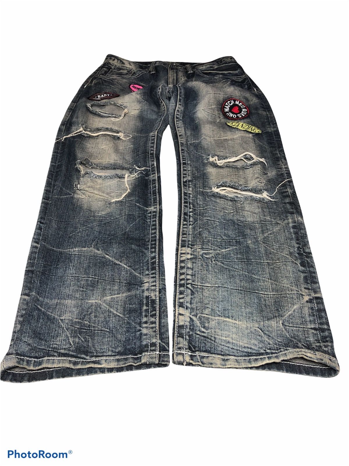 Japanese Brand SPEED TRASH DISTRESSED DENIM Size US 30 / EU 46 - 2 Thumbnail