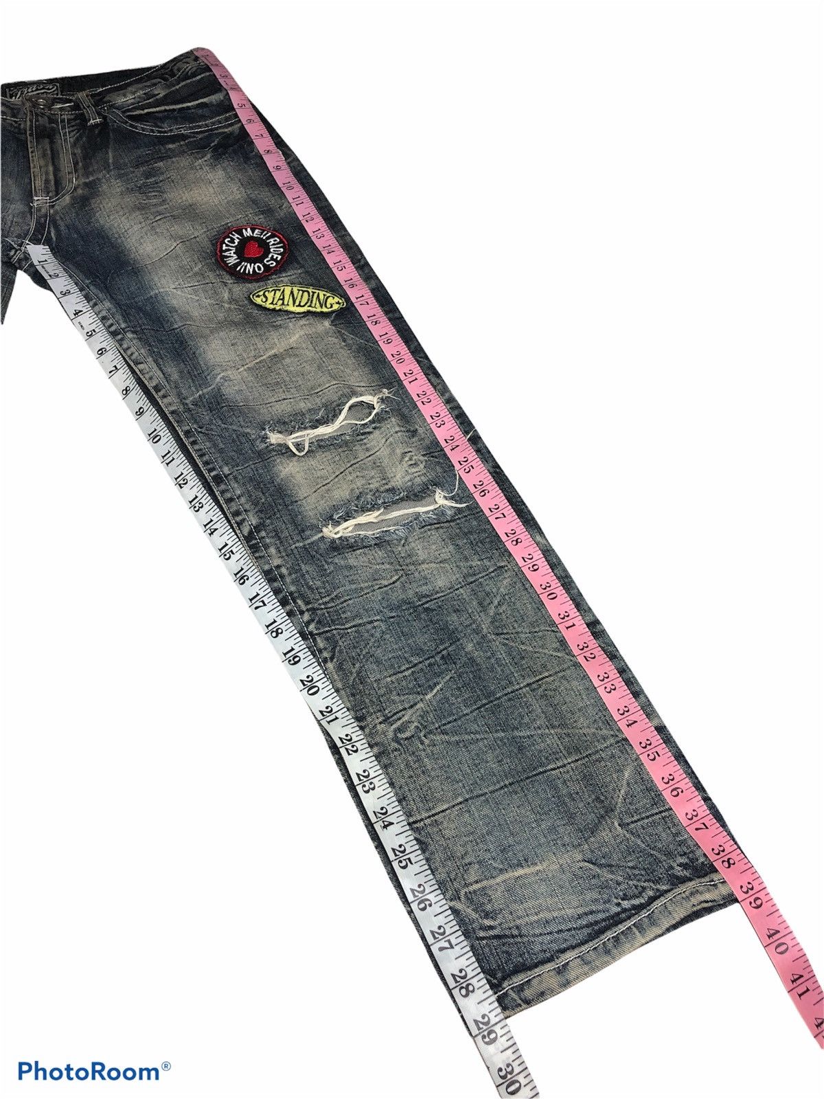 Japanese Brand SPEED TRASH DISTRESSED DENIM Size US 30 / EU 46 - 9 Thumbnail