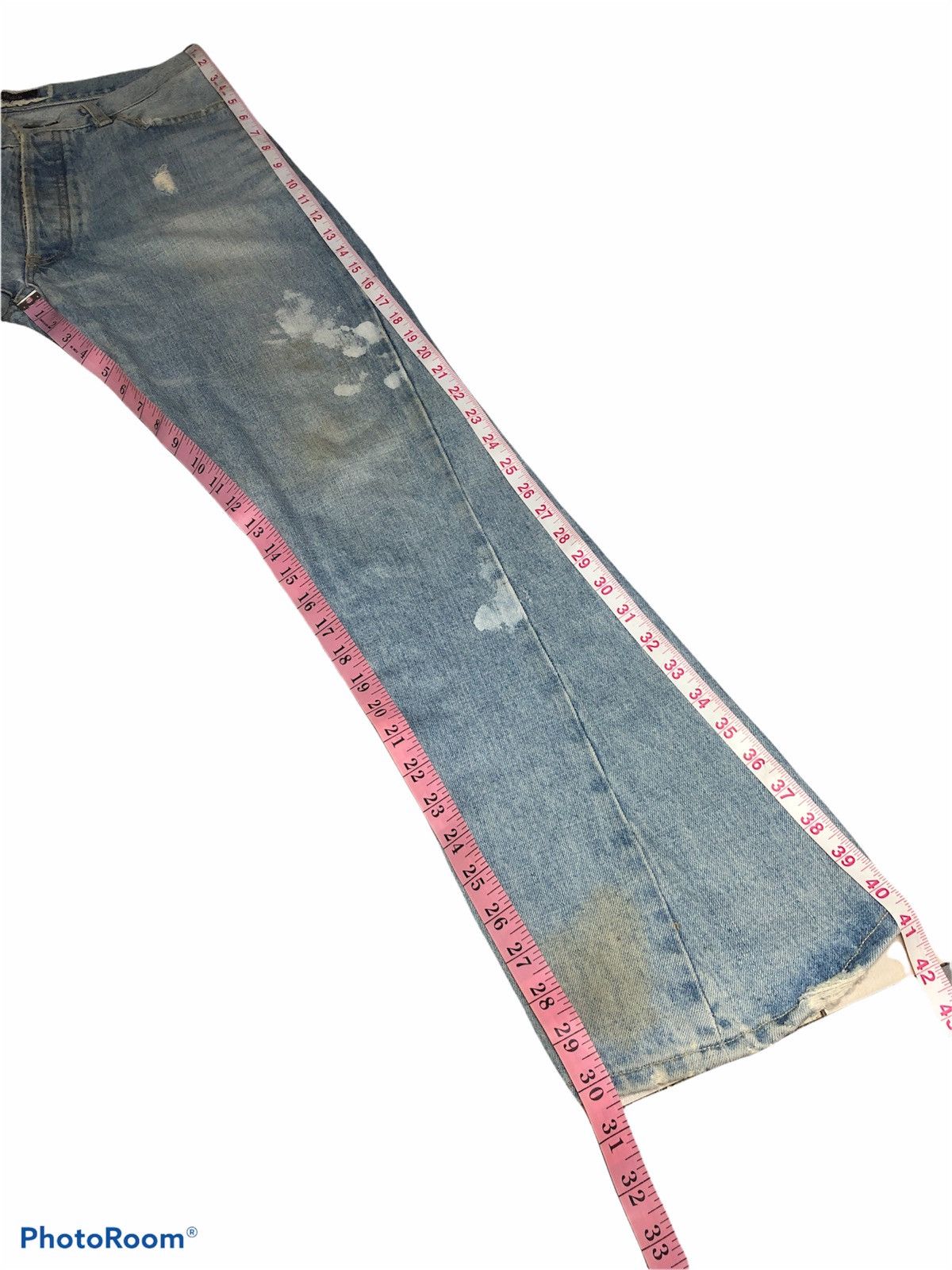 Japanese Brand FLARED TWIST DISTRESSED DENIM BY SURF RIDER Size US 31 - 10 Thumbnail