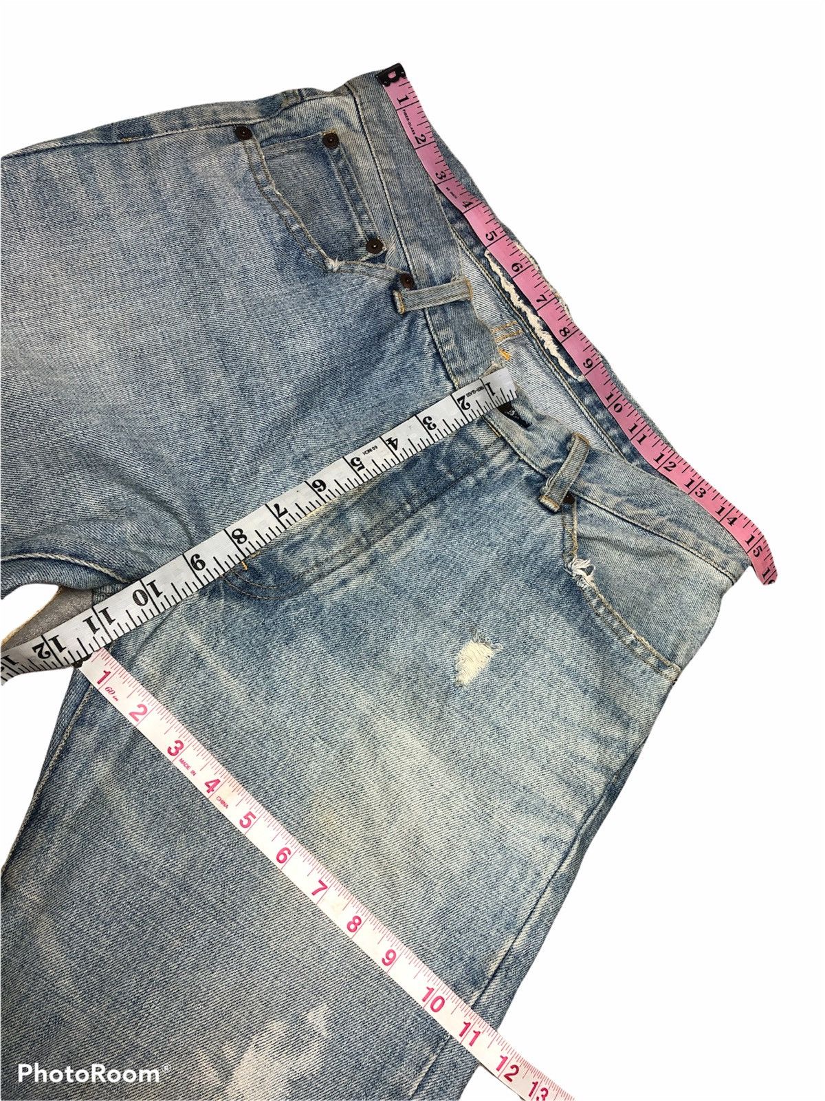 Japanese Brand FLARED TWIST DISTRESSED DENIM BY SURF RIDER Size US 31 - 9 Thumbnail