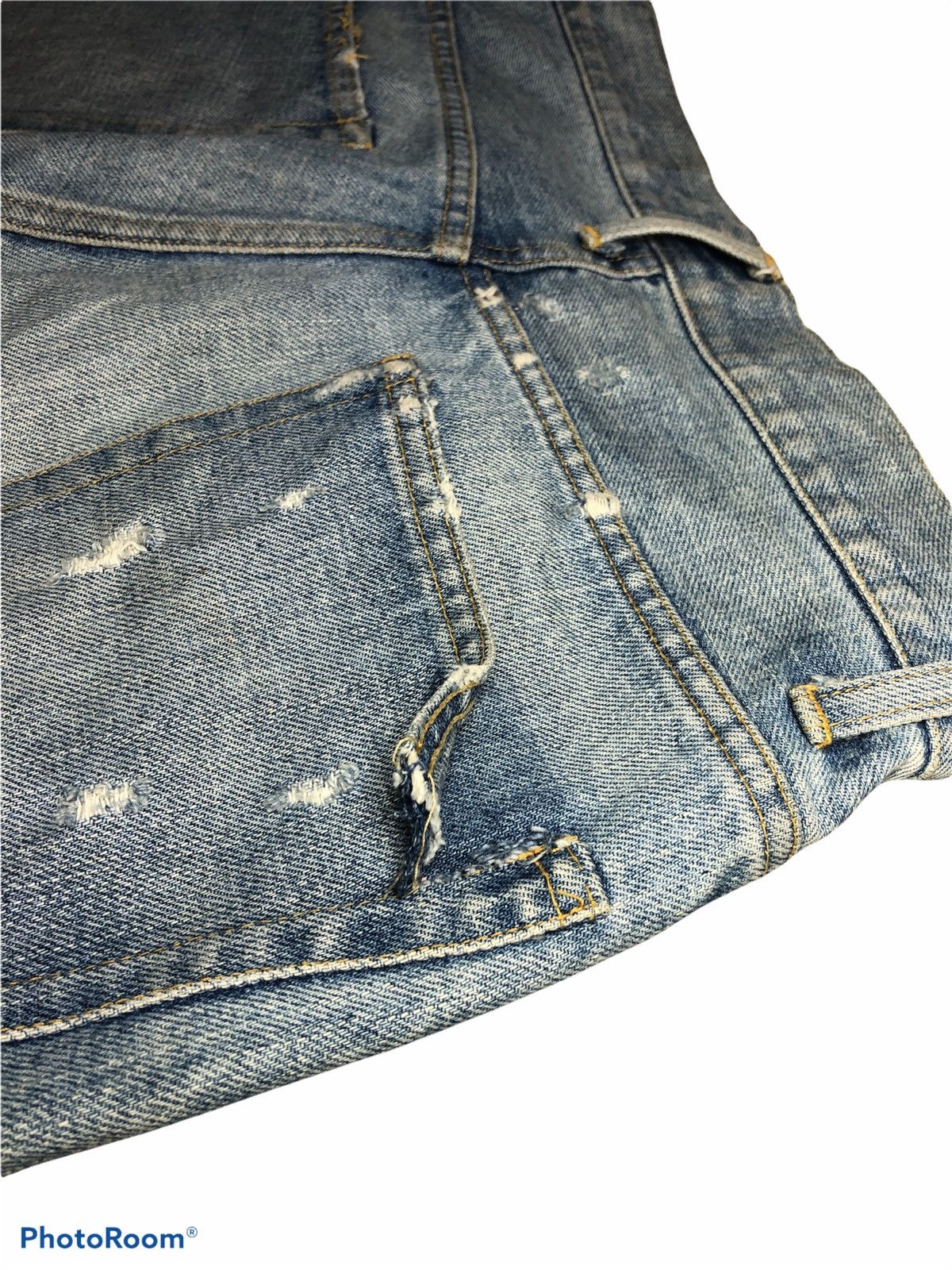 Japanese Brand FLARED TWIST DISTRESSED DENIM BY SURF RIDER Size US 31 - 8 Thumbnail
