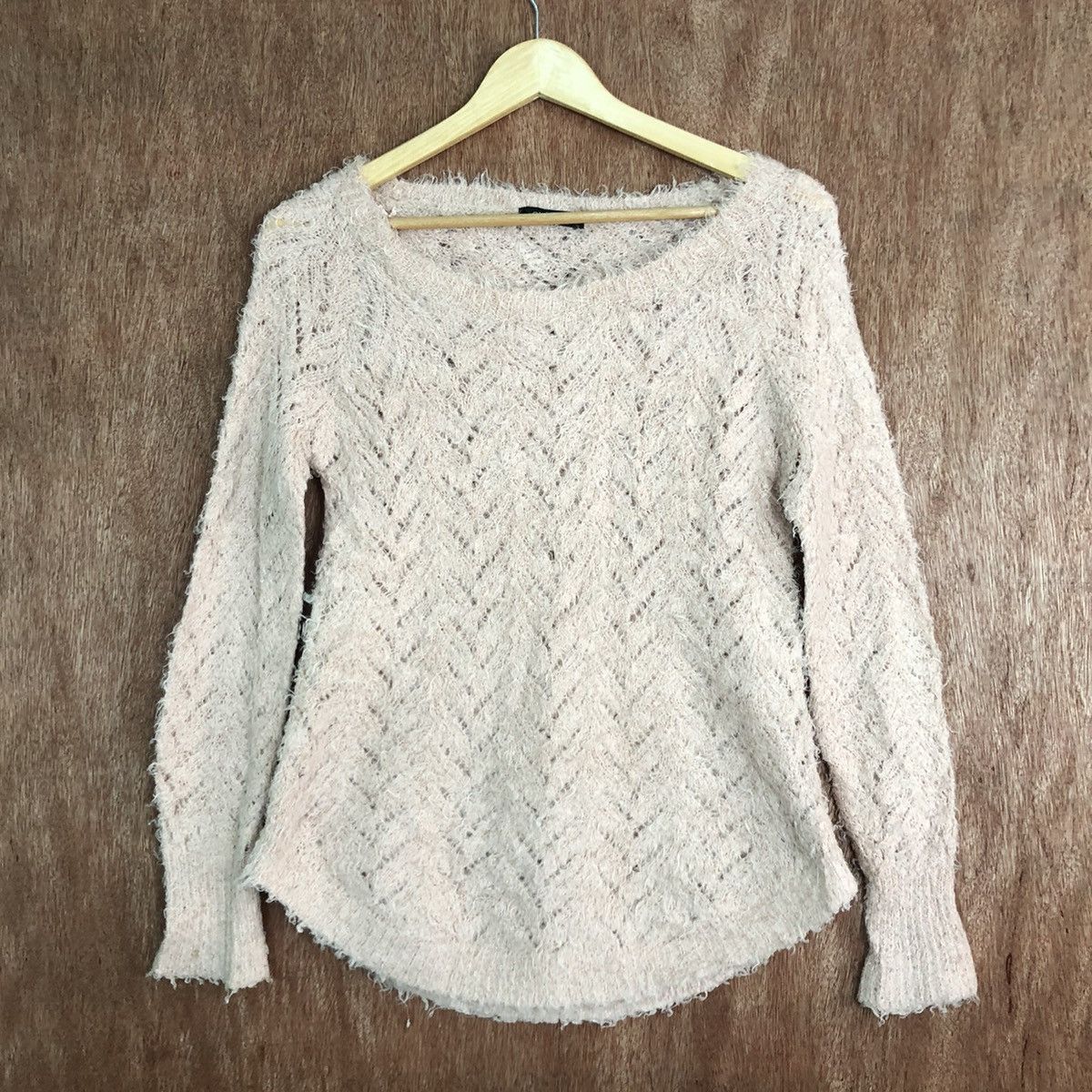 Homespun Knitwear DLL Classa Peach Mohair Shag Shaggy Knitwear #c429 Size M / US 6-8 / IT 42-44 - 3 Thumbnail