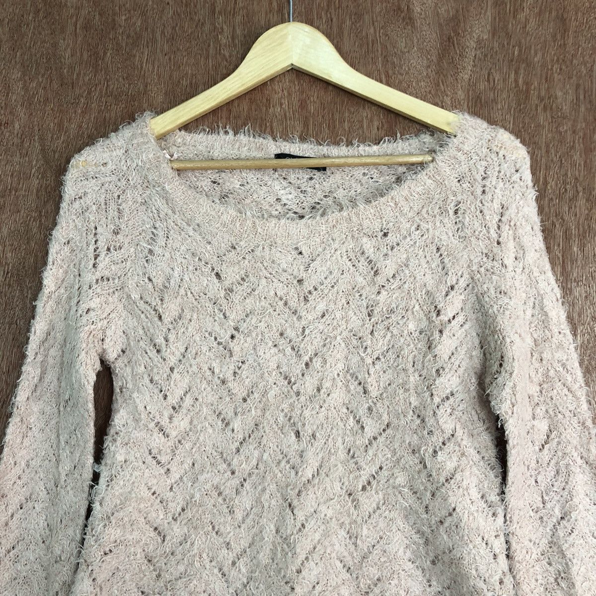 Homespun Knitwear DLL Classa Peach Mohair Shag Shaggy Knitwear #c429 Size M / US 6-8 / IT 42-44 - 2 Thumbnail