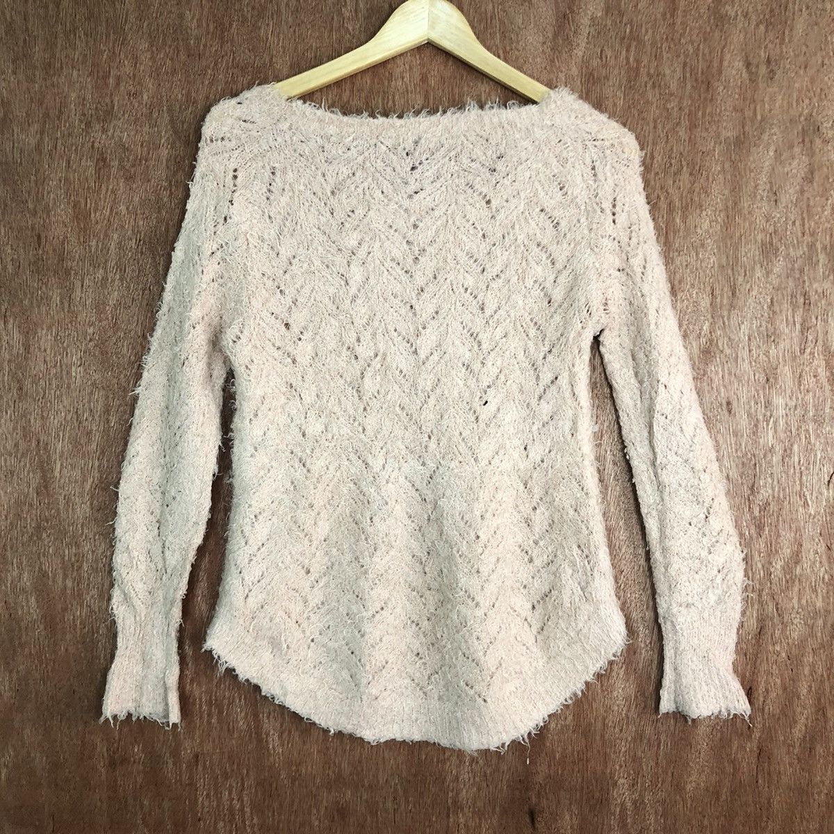 Homespun Knitwear DLL Classa Peach Mohair Shag Shaggy Knitwear #c429 Size M / US 6-8 / IT 42-44 - 9 Thumbnail