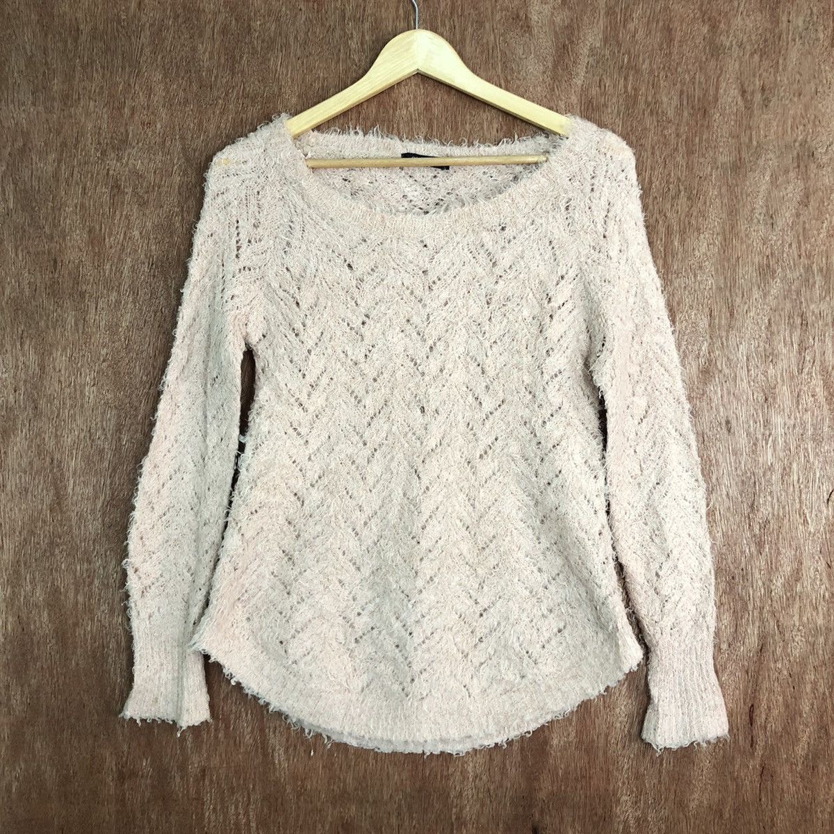 Homespun Knitwear DLL Classa Peach Mohair Shag Shaggy Knitwear #c429 Size M / US 6-8 / IT 42-44 - 1 Thumbnail