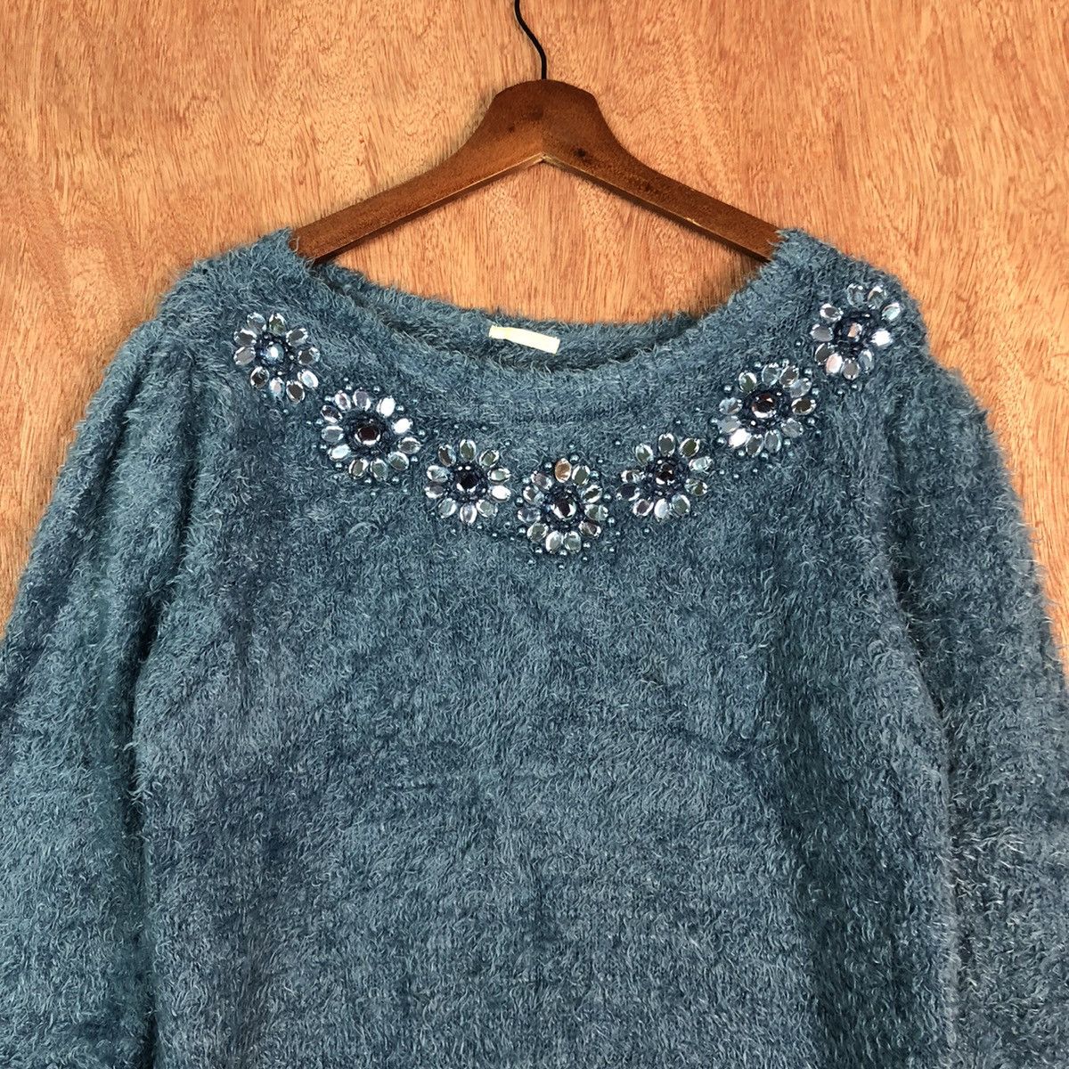 Homespun Knitwear × Japanese Brand Japan Gu Blue Mohair Knitwear shag shaggy #c311 Size M / US 6-8 / IT 42-44 - 2 Thumbnail