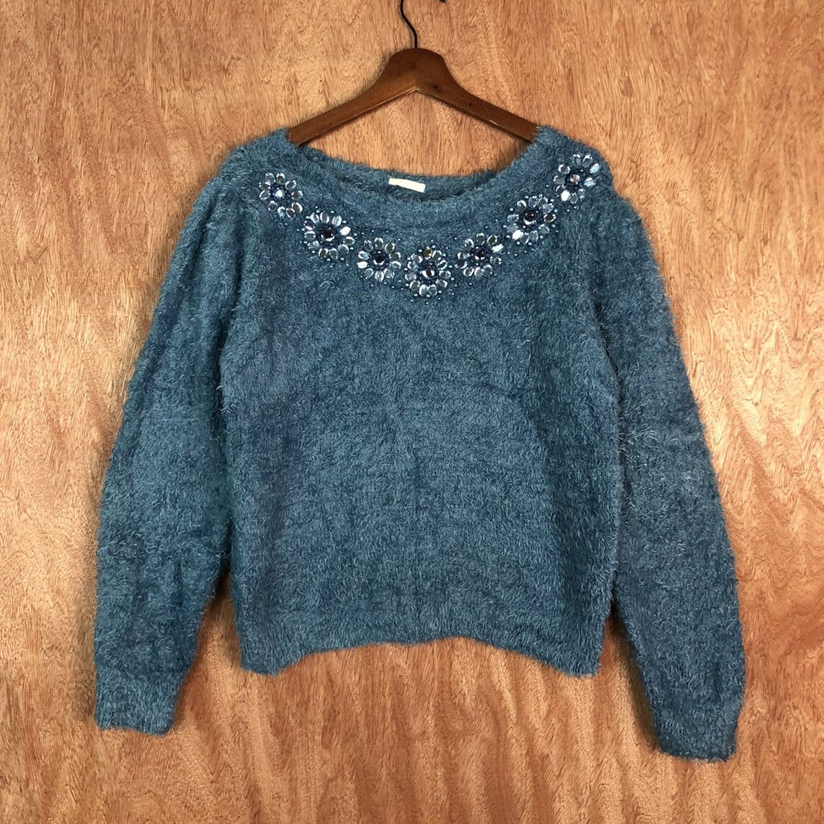 Homespun Knitwear × Japanese Brand Japan Gu Blue Mohair Knitwear shag shaggy #c311 Size M / US 6-8 / IT 42-44 - 1 Thumbnail