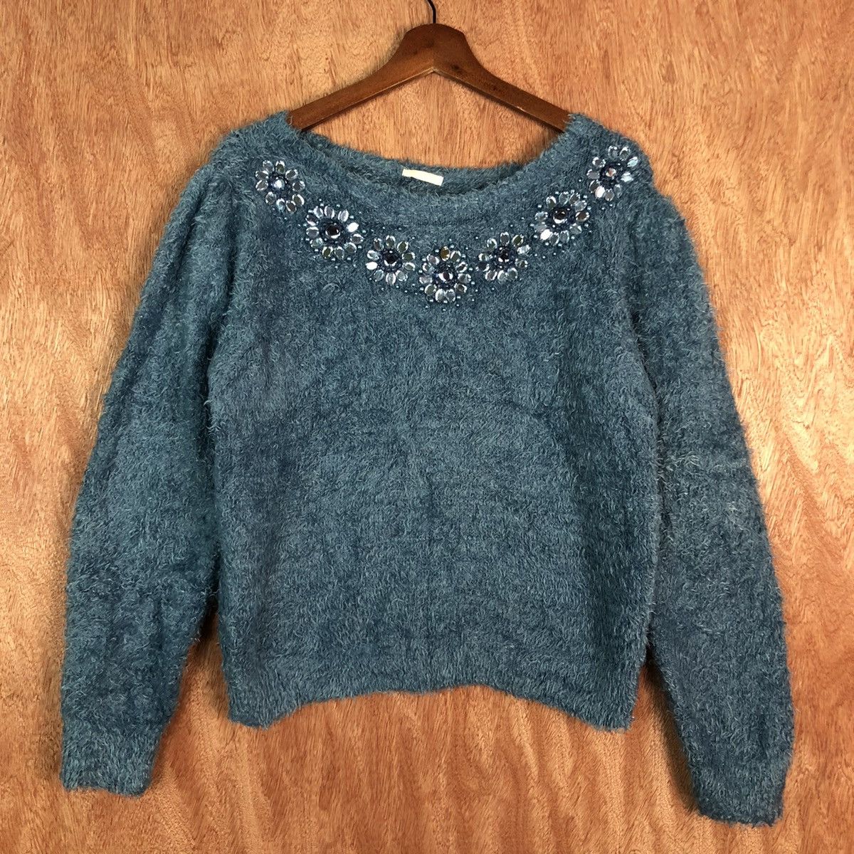 Homespun Knitwear × Japanese Brand Japan Gu Blue Mohair Knitwear shag shaggy #c311 Size M / US 6-8 / IT 42-44 - 3 Thumbnail