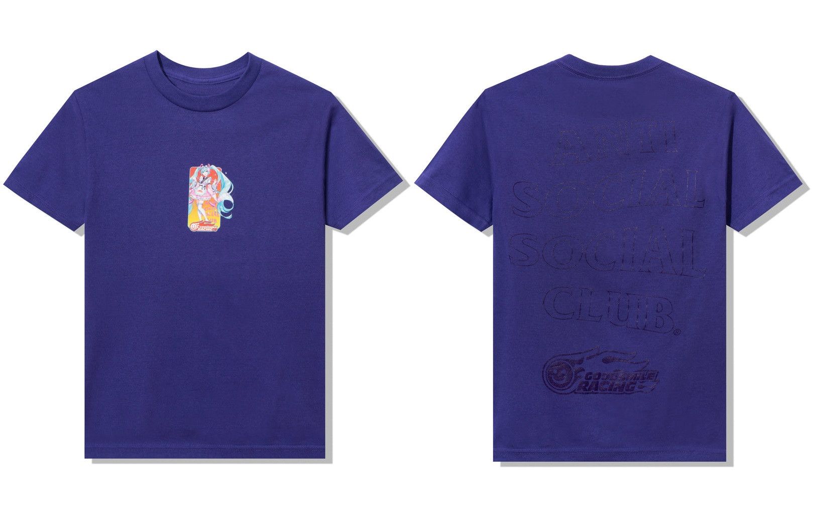 Anti Social Social Club × Japanese Brand DS Good Smile Racing x ASSC Hatsune Miku Purple Tee FTP BAPE Size US XXL / EU 58 / 5 - 6 Thumbnail