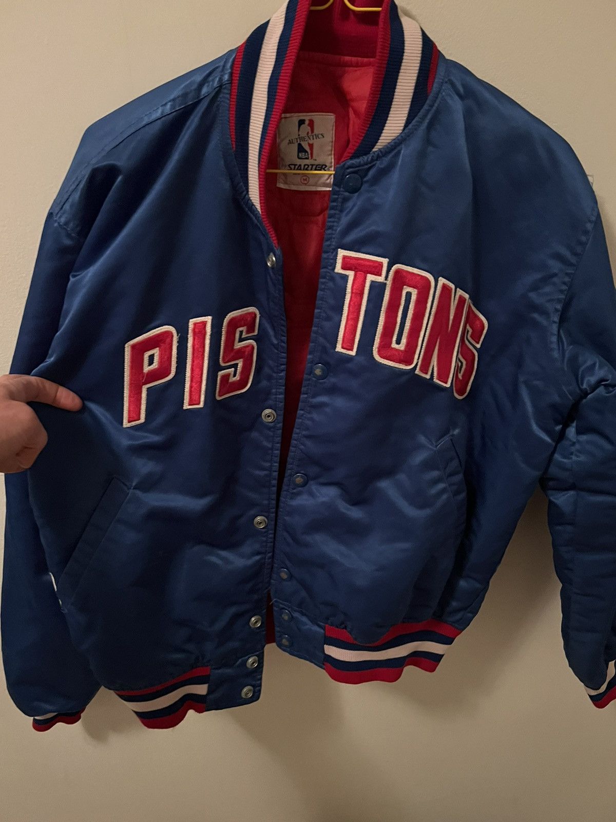 Starter Vintage Detroit Pistons Starter jacket satin Grailed