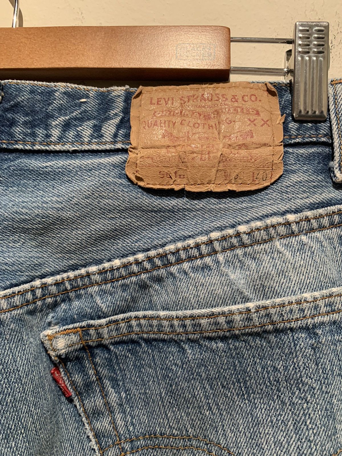 Levi's × Levi's Vintage Clothing × Vintage *RARE* Vintage Levi’s 501 XX USA Made Denim Jeans - 38 x 40 Size US 38 / EU 54 - 6 Thumbnail