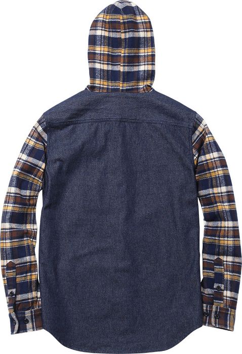 Supreme Hooded Plaid Denim Shirt | Grailed