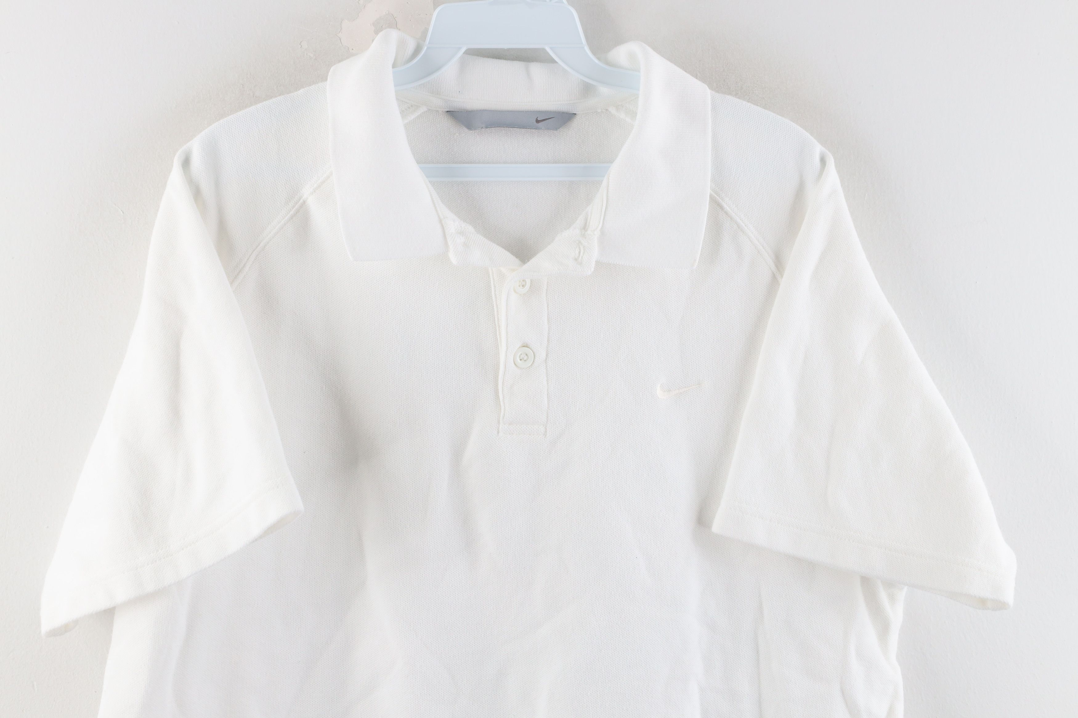 Nike × Vintage Vintage Nike Travis Scott Swoosh Boxy Fit Polo Shirt White Size US S / EU 44-46 / 1 - 2 Thumbnail