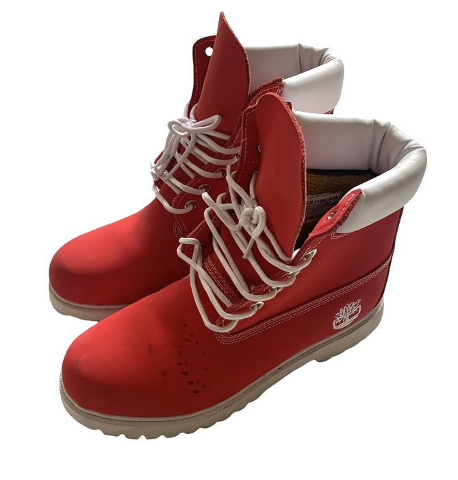 Red and cheap white timberland