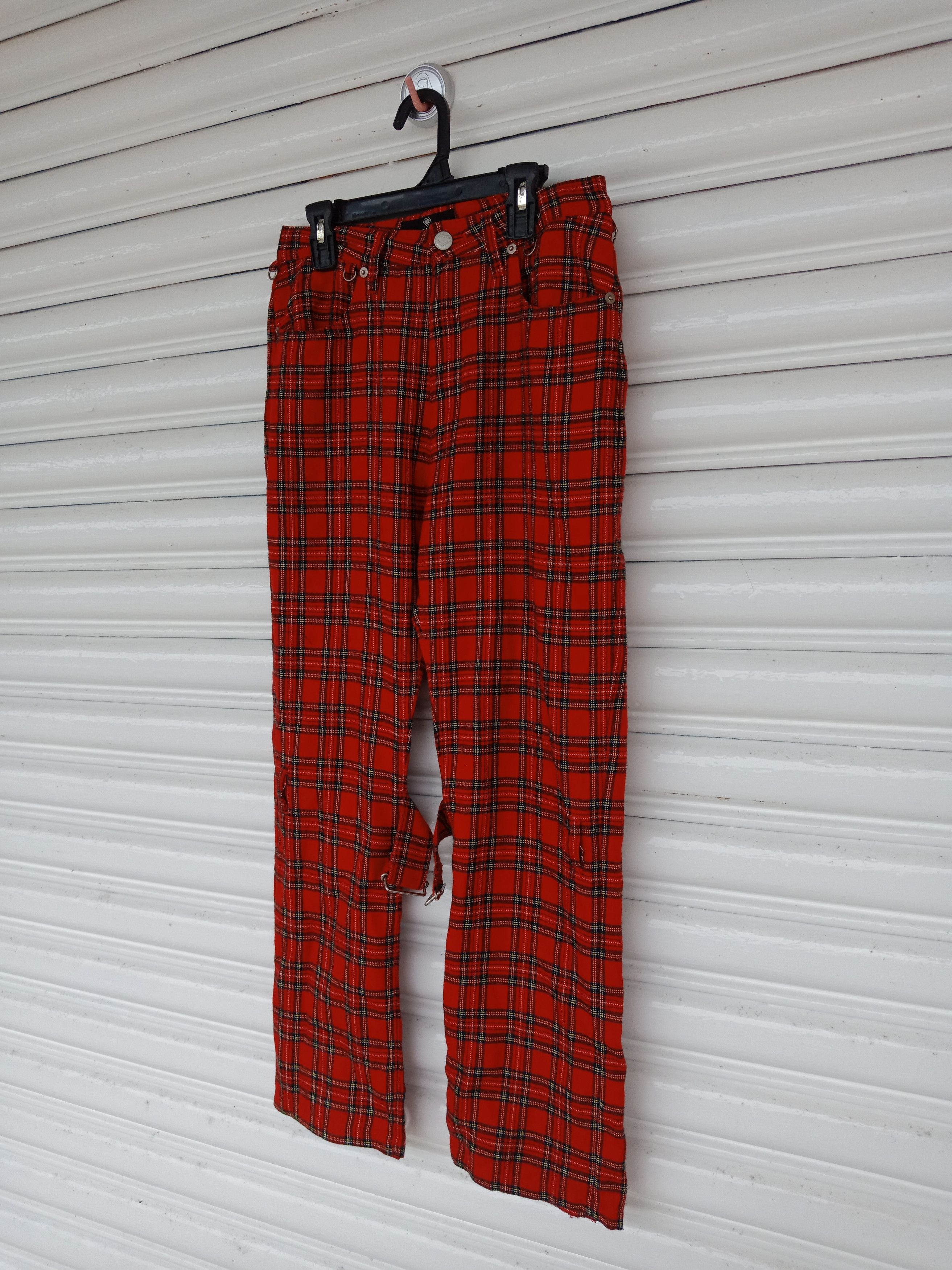semanticdesign Superlover Checker Tartan Punk Bondage Pants Size US 27 - 3 Thumbnail