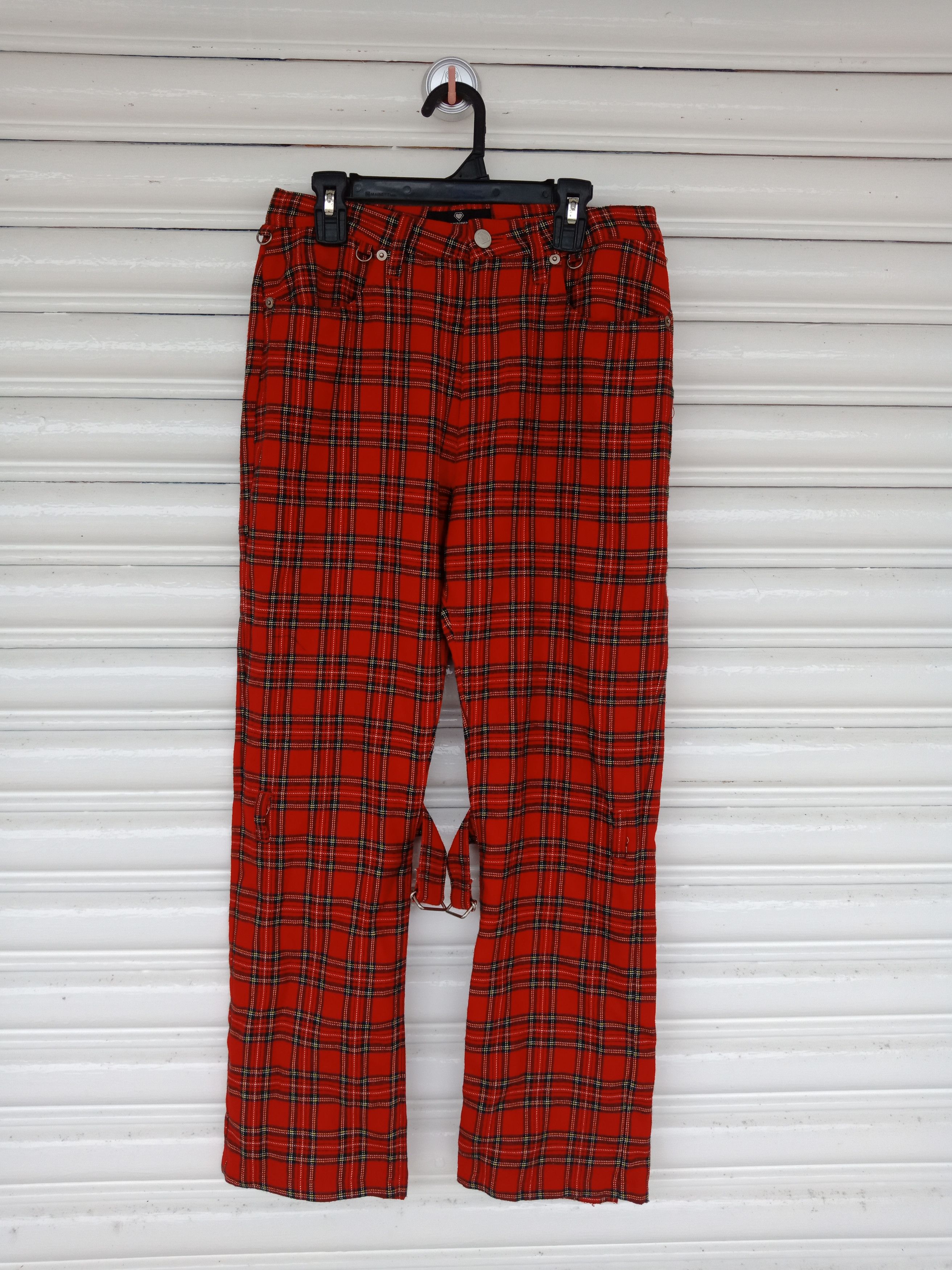 semanticdesign Superlover Checker Tartan Punk Bondage Pants Size US 27 - 2 Thumbnail