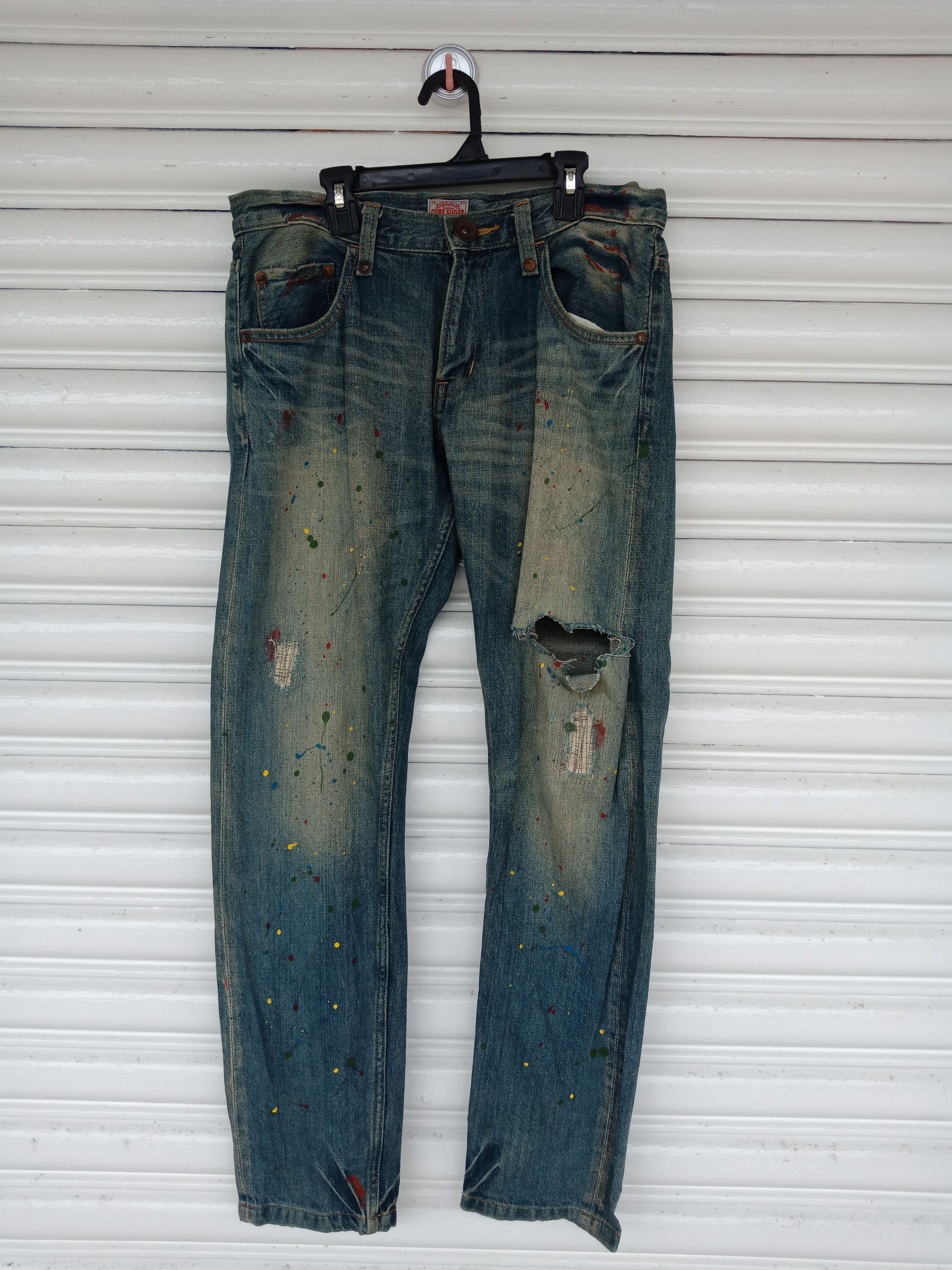 In The Attic CubeSugar Workwear Paints Distressed Denim Size US 31 - 1 Thumbnail
