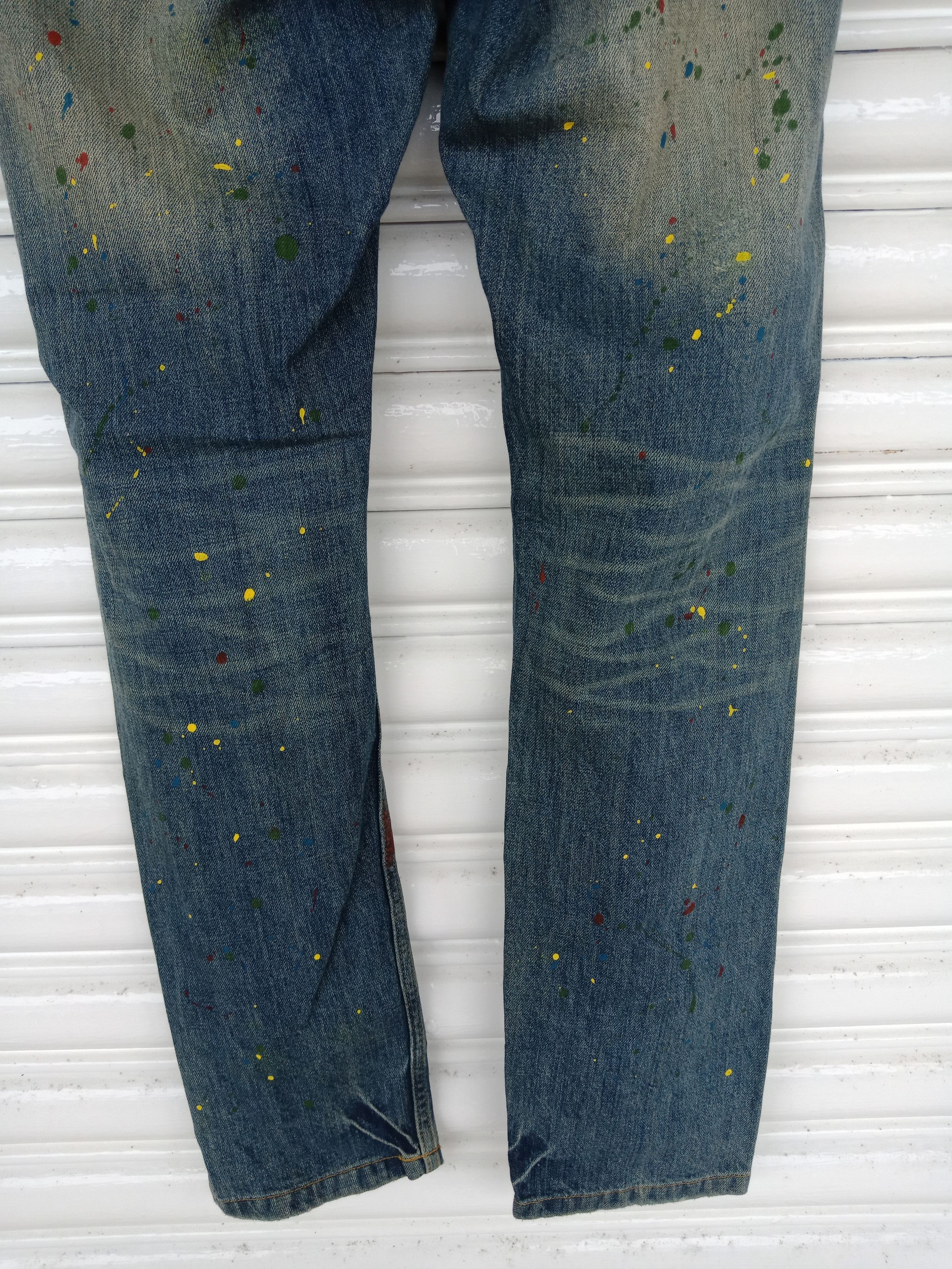 In The Attic CubeSugar Workwear Paints Distressed Denim Size US 31 - 9 Thumbnail